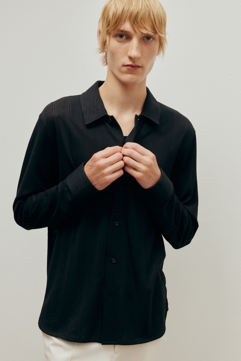 Regular Fit Lace Jersey Shirt