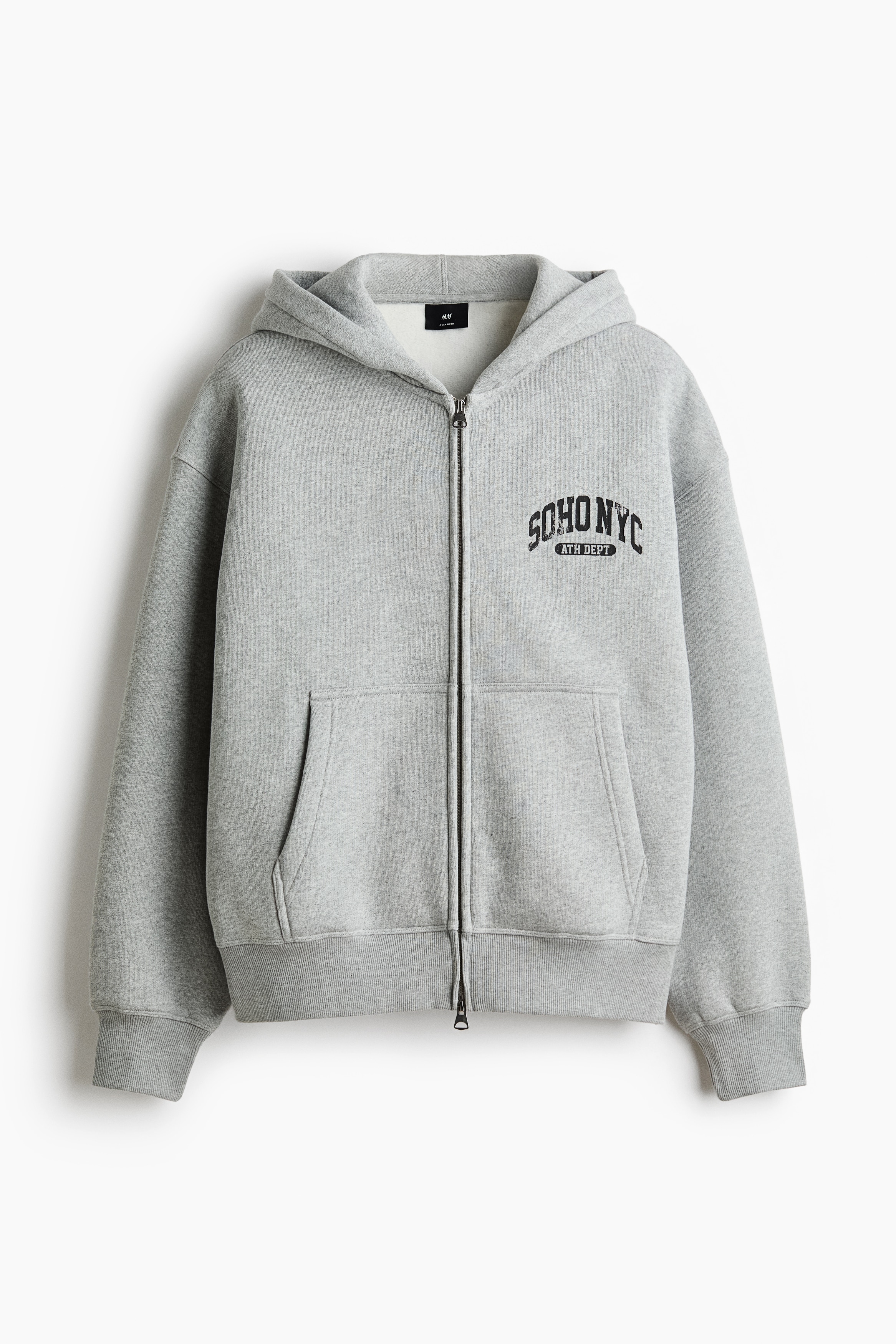 Veste imprimée Oversized Fit avec capuche et zip - Gris chiné/SoHo NYC/Bleu marine/SoHo NYC/Noir/SoHo NYC