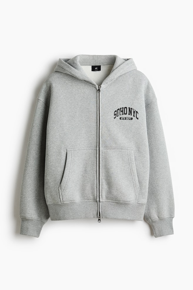 Oversized Printed Hooded Jacket - Gray melange/SoHo NYC/Black/SoHo NYC/Navy blue/SoHo NYC - 1
