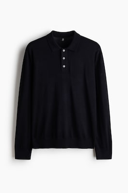 Pikétröja i merinoull Regular Fit
