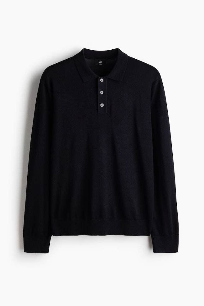 Regular Fit Merino wool polo shirt - Navy blue/Mole/Dark grey marl/Dark khaki green - 1