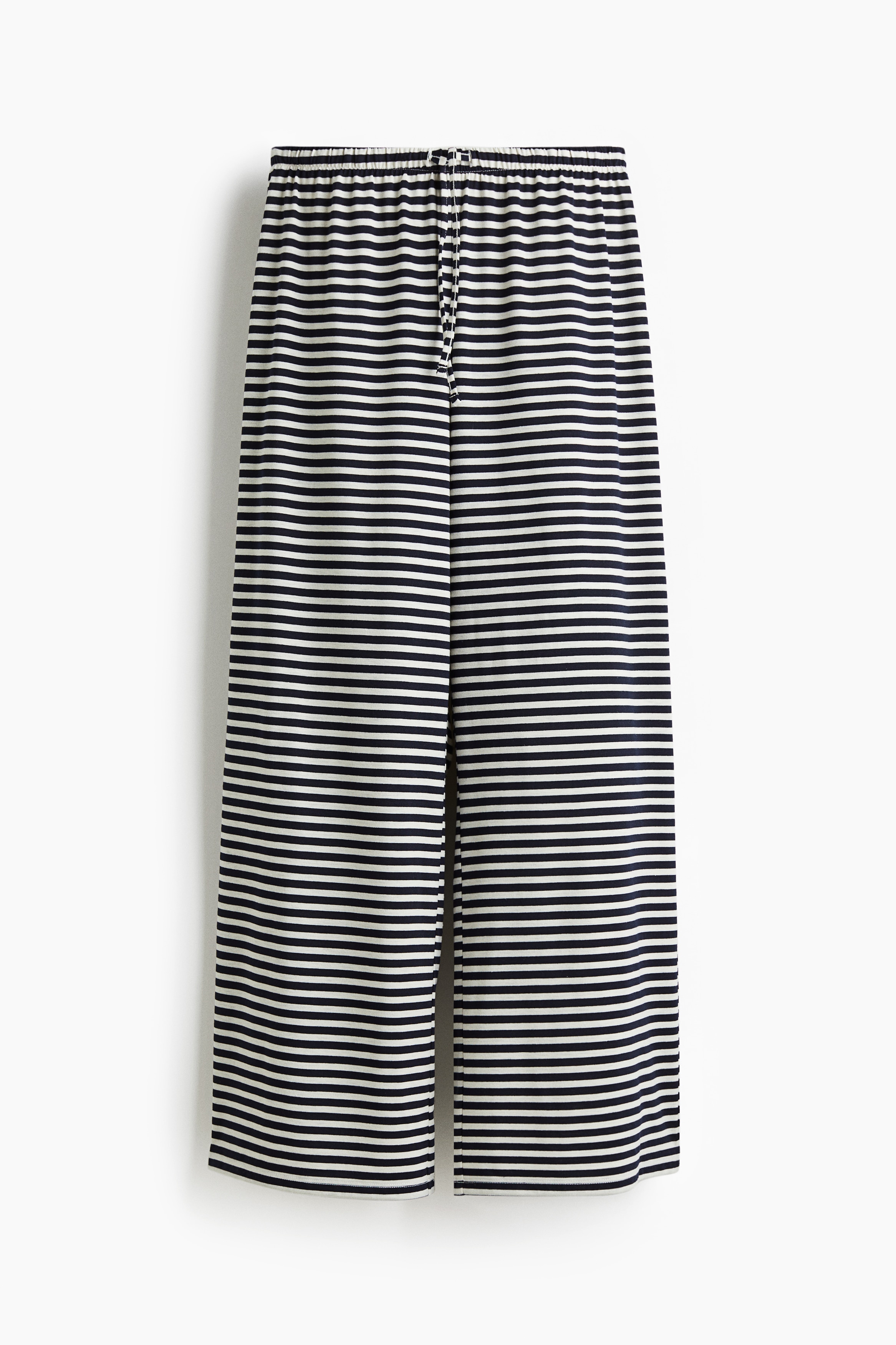 Pantalon droit avec cordon de serrage - Bleu marine/rayé/Marron foncé/Noir/Bleu marine/rayures blanches