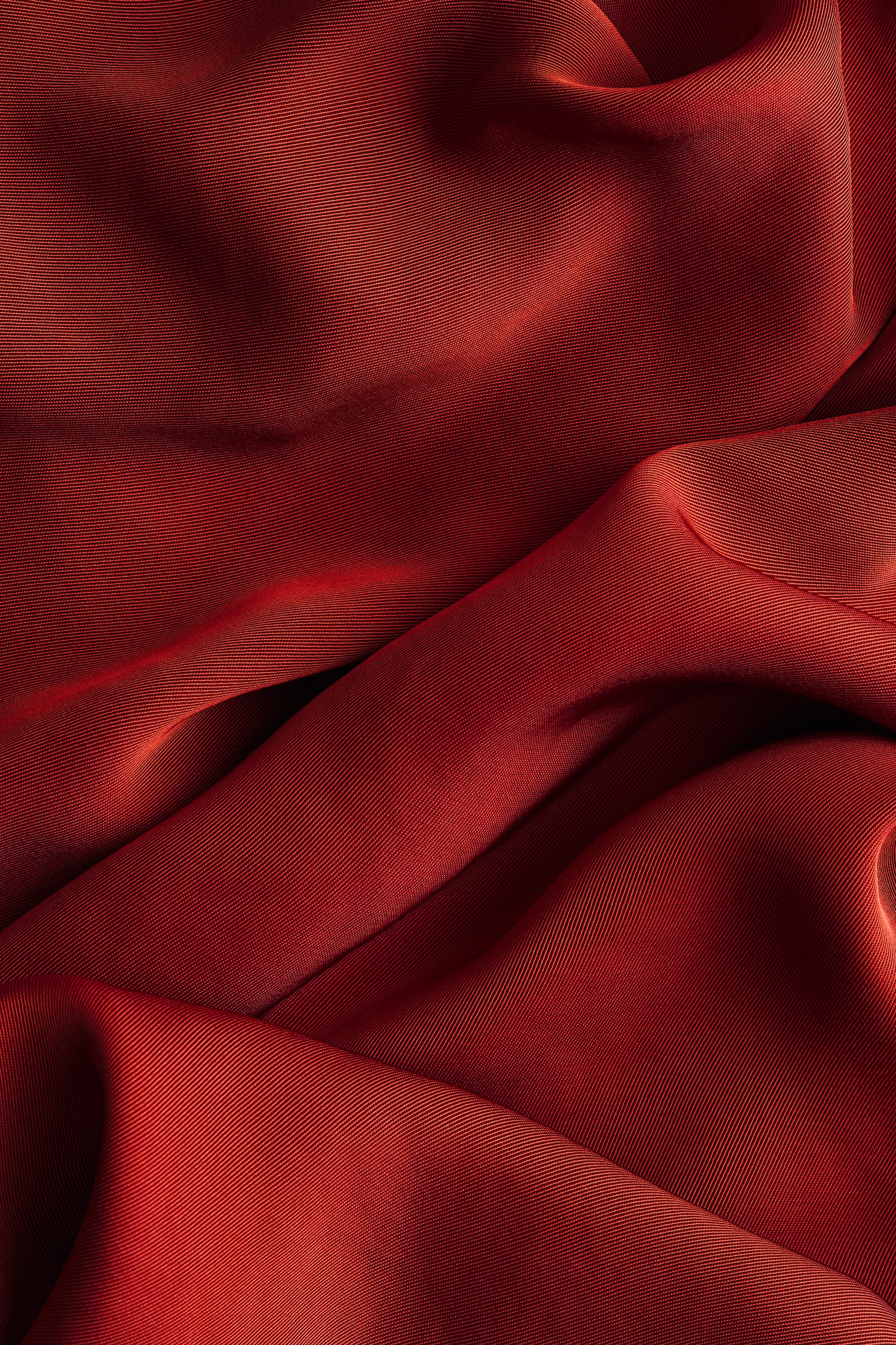 Cowl-neck satin top - Red/Cream/Rust red/Zebra print - 4