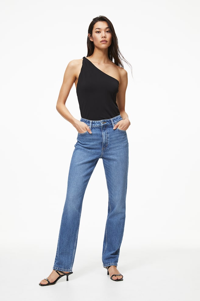 Slim Straight Ultra High Jeans - Vaalea deniminsininen/Musta/Deniminsininen - 1