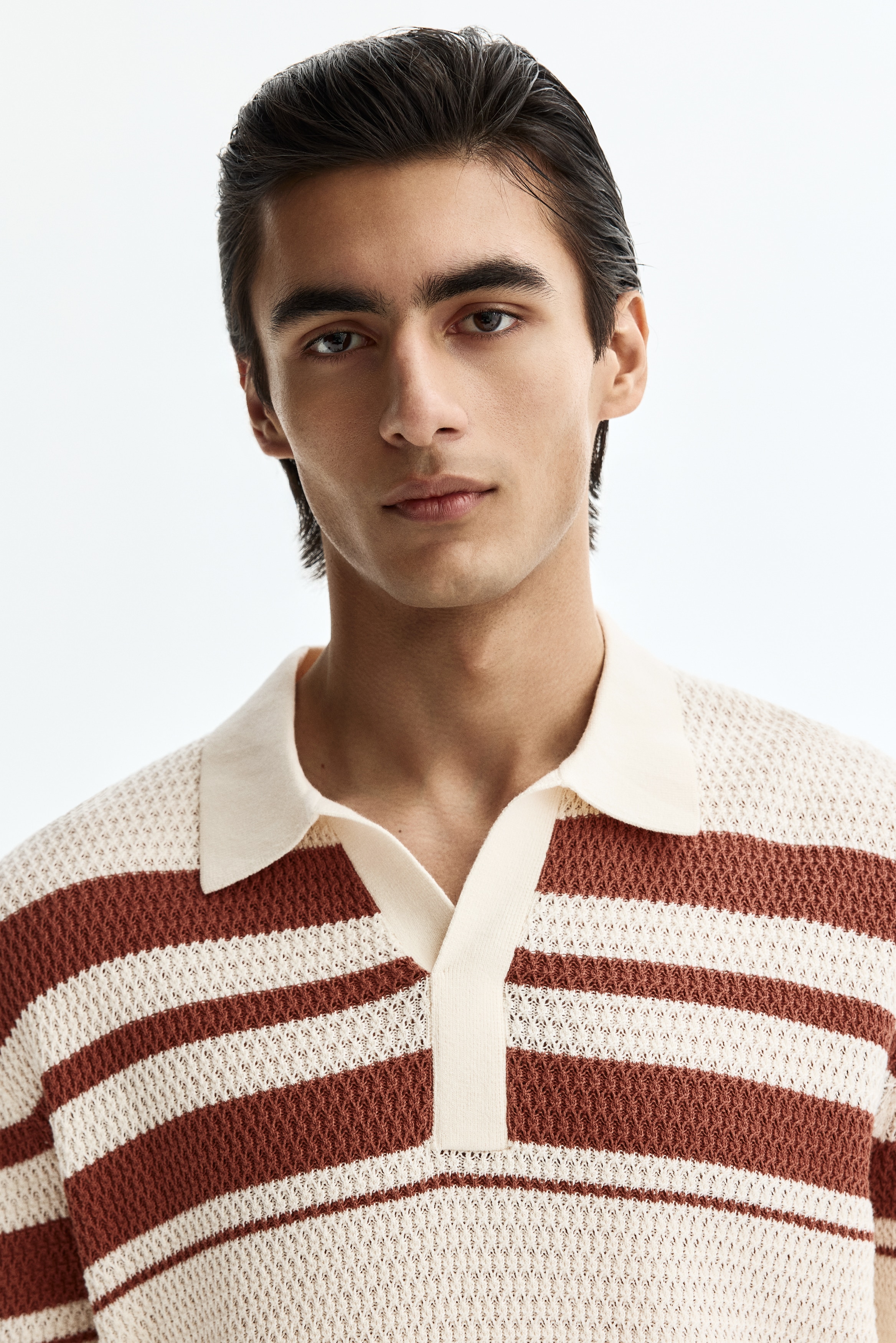 Regular Fit Pointelle-knit polo shirt