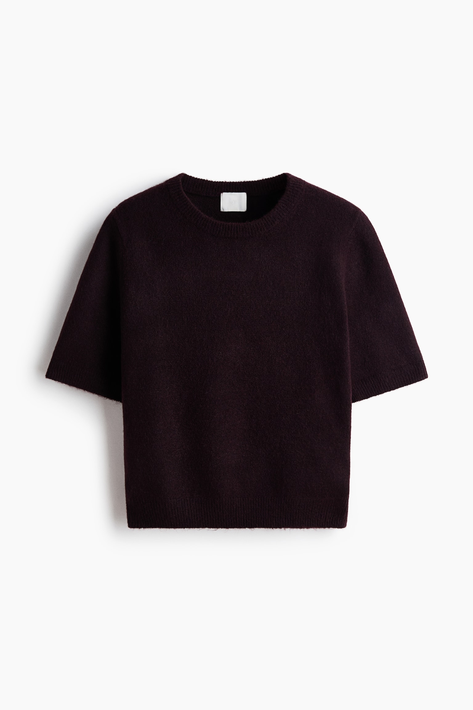 Finstickad T-shirt - Mörklila/Ljus mullvadmelerad/Beigemelerad/Mörkgråmelerad/Puderrosa/Ljusgul/Ljus dimrosa