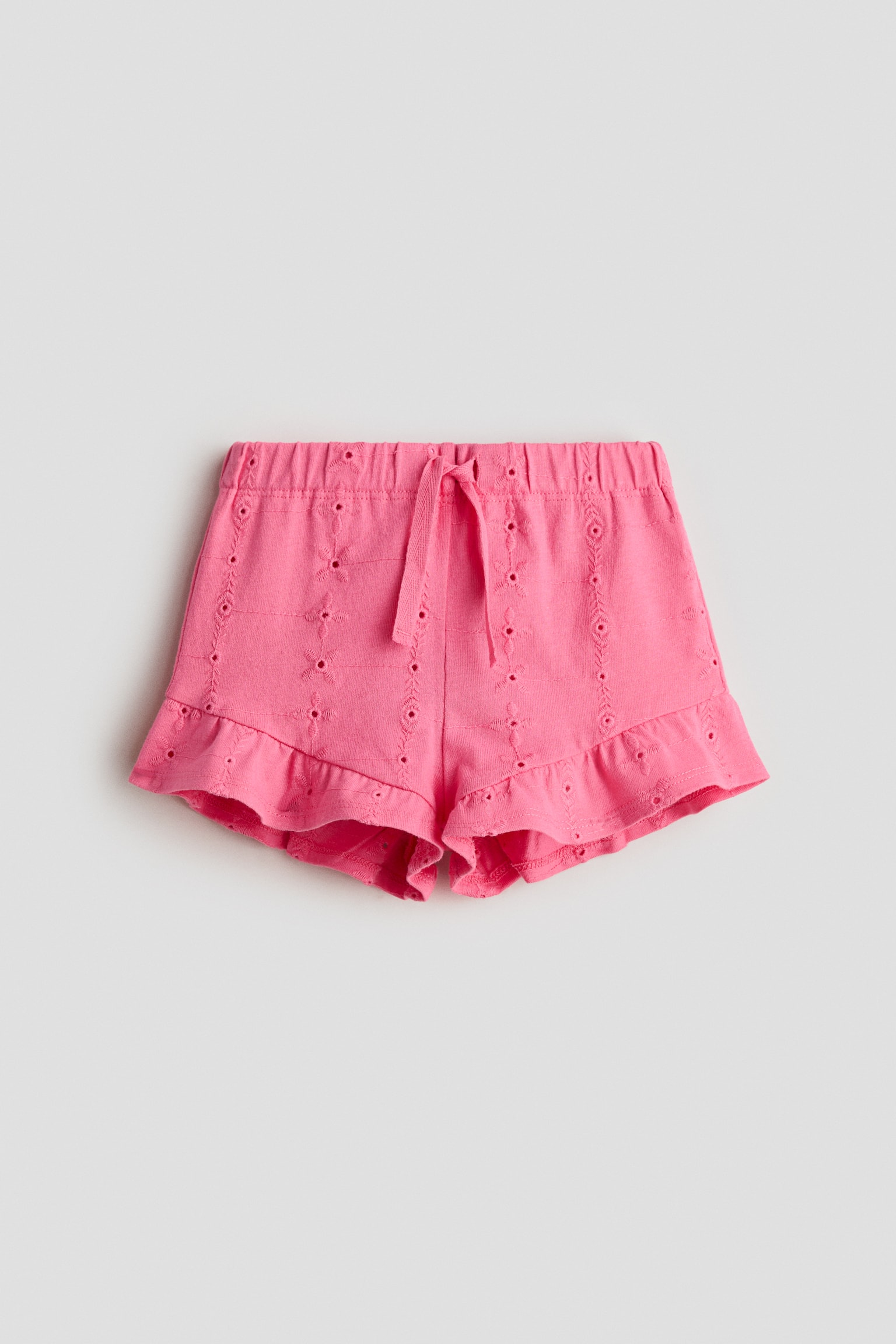 Shorts mit Broderie Anglaise-Schockrosa - 1
