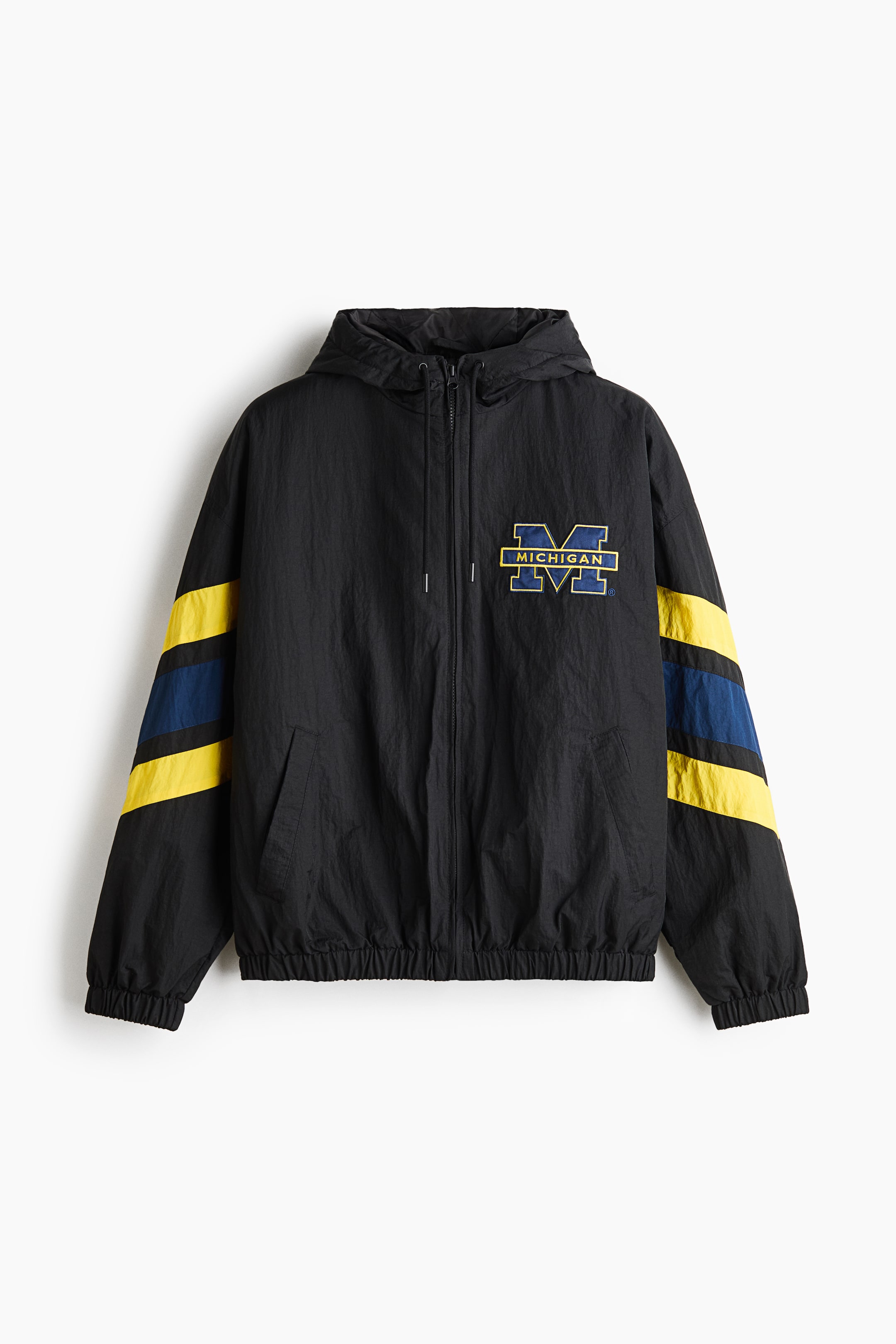 View larger image: Motif-detail nylon windbreaker - Black/University of Michigan - Men | H&M 1