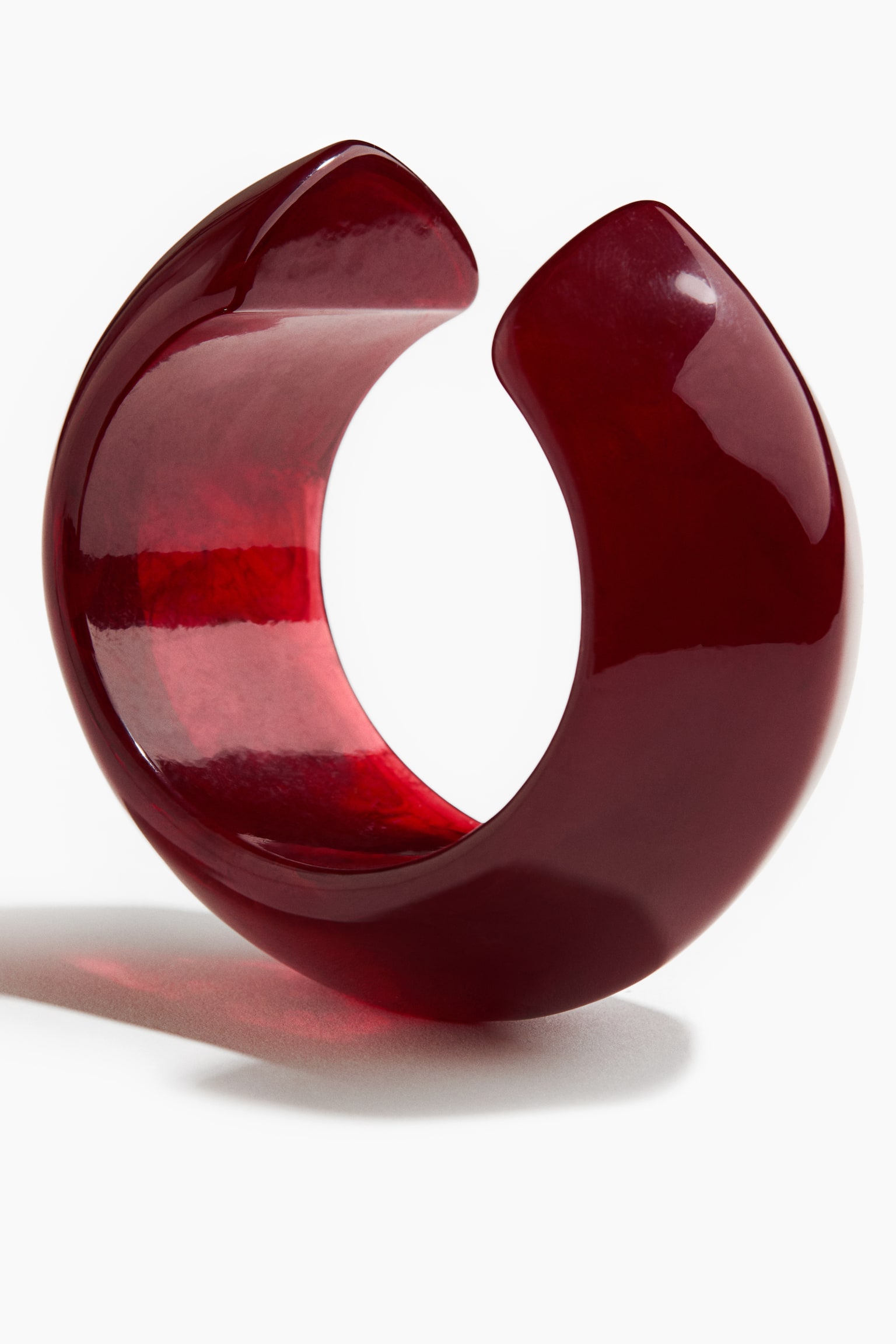Chunky cuff bracelet - Dark red/Marbled - 3
