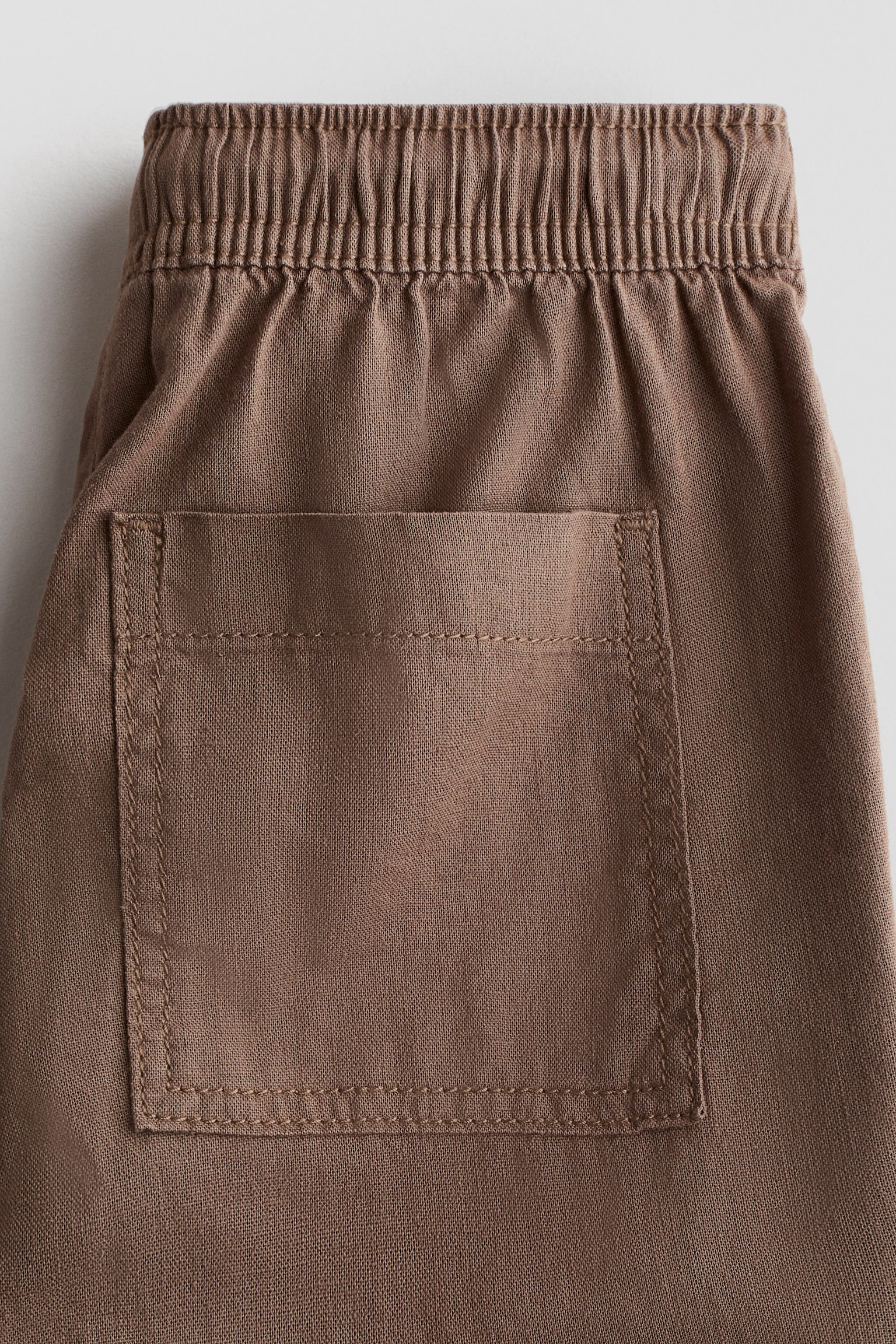 Linen-blend trousers - Brown/Light beige - 4