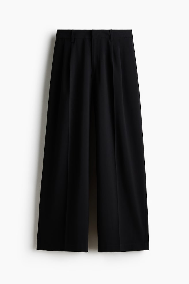 Wide-Leg Dress Pants - Black - 1
