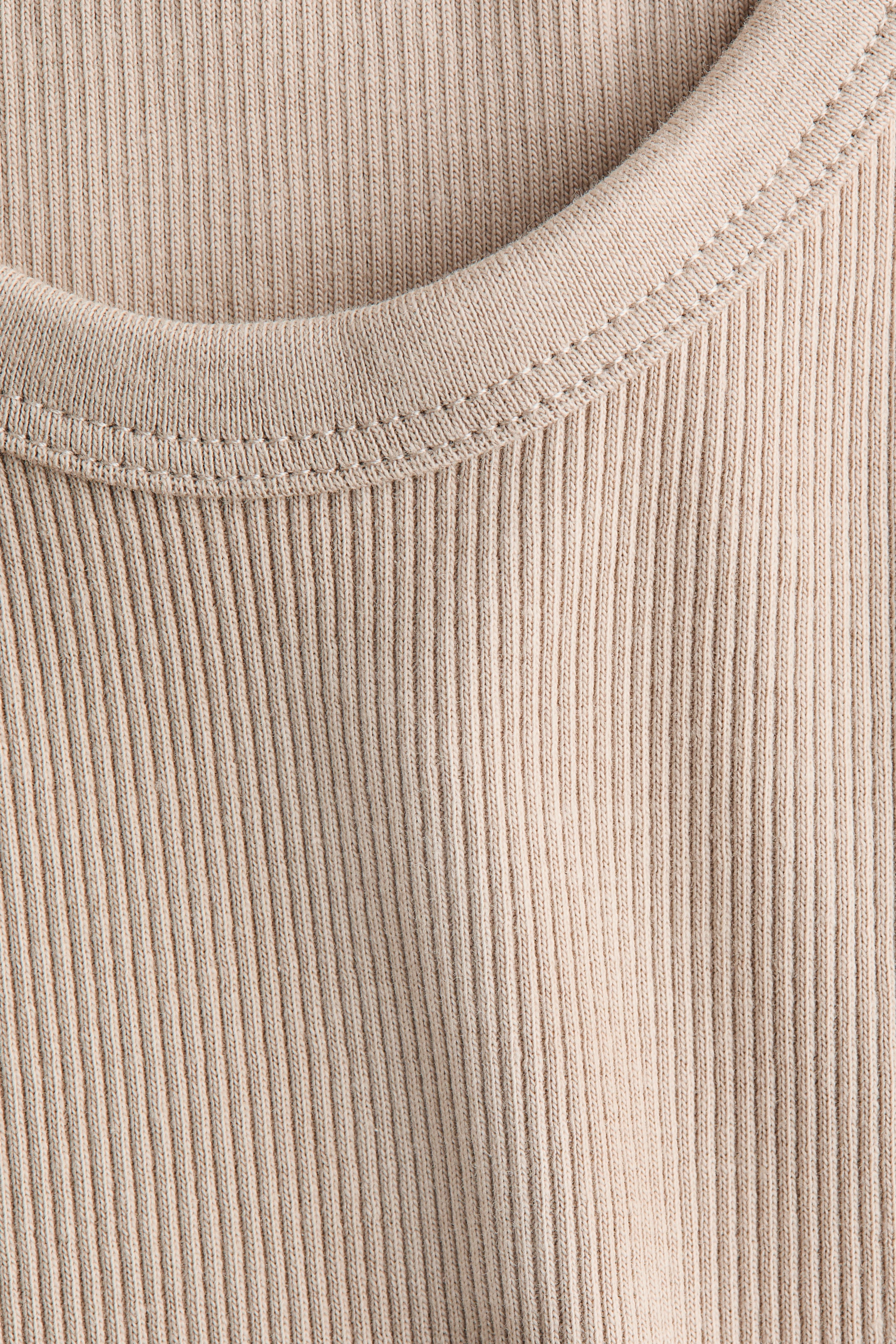 Beige Rib Velour Women's Beige Rib Cotton Tank | H&M AU