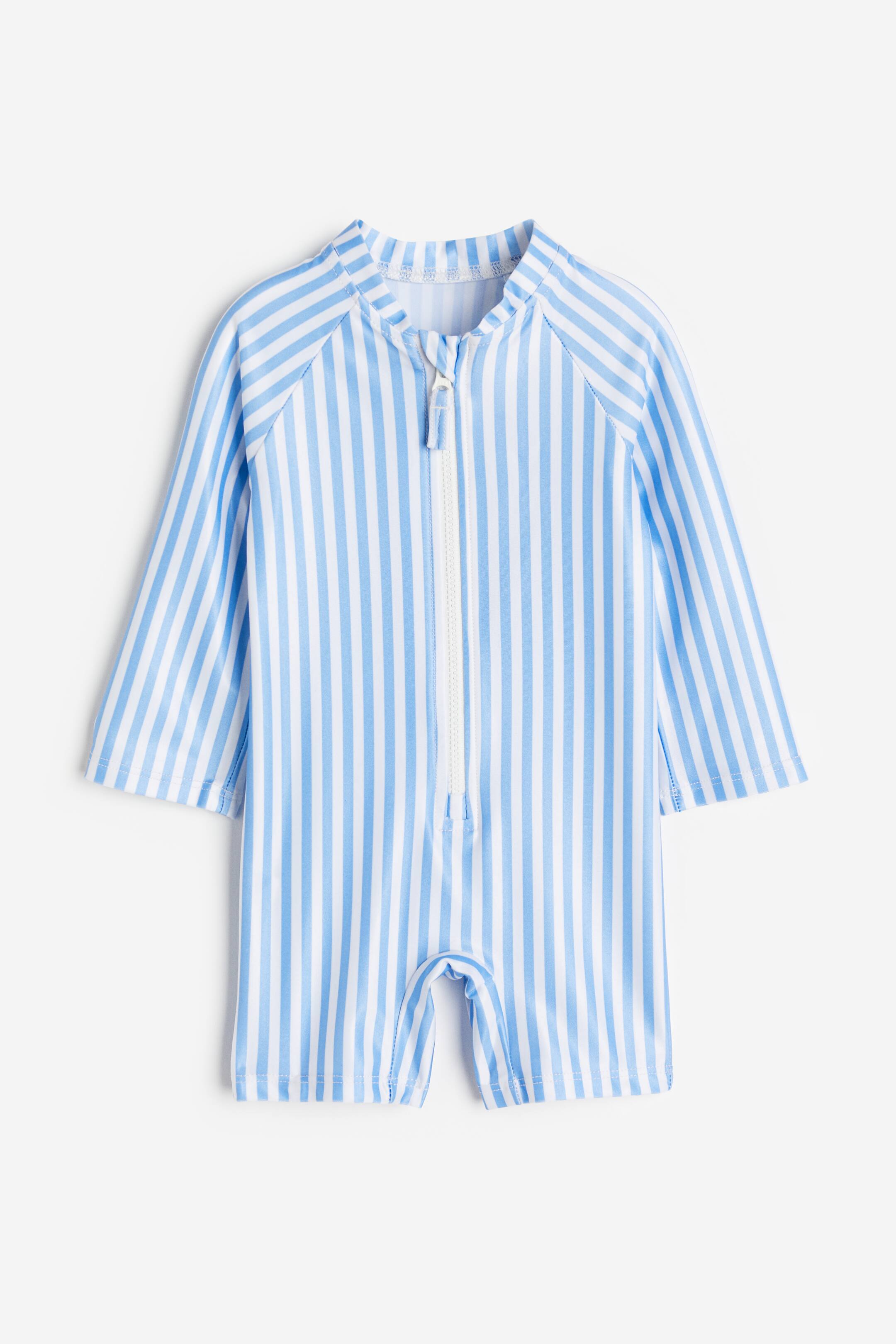 View larger image: Swimsuit with UPF 50 - Blue/Striped | H&M MY 1