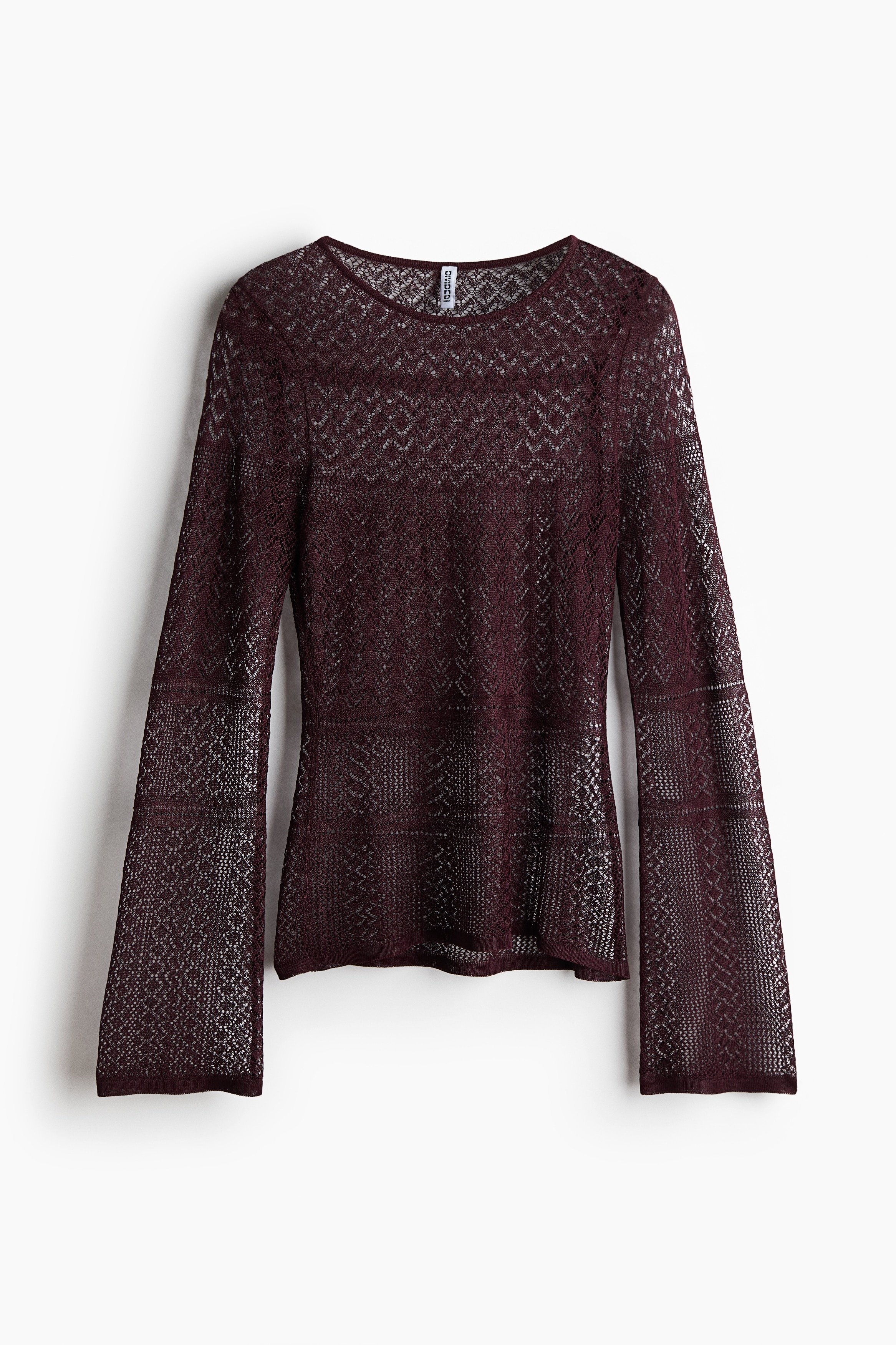 Pointelle-knit top - Burgundy