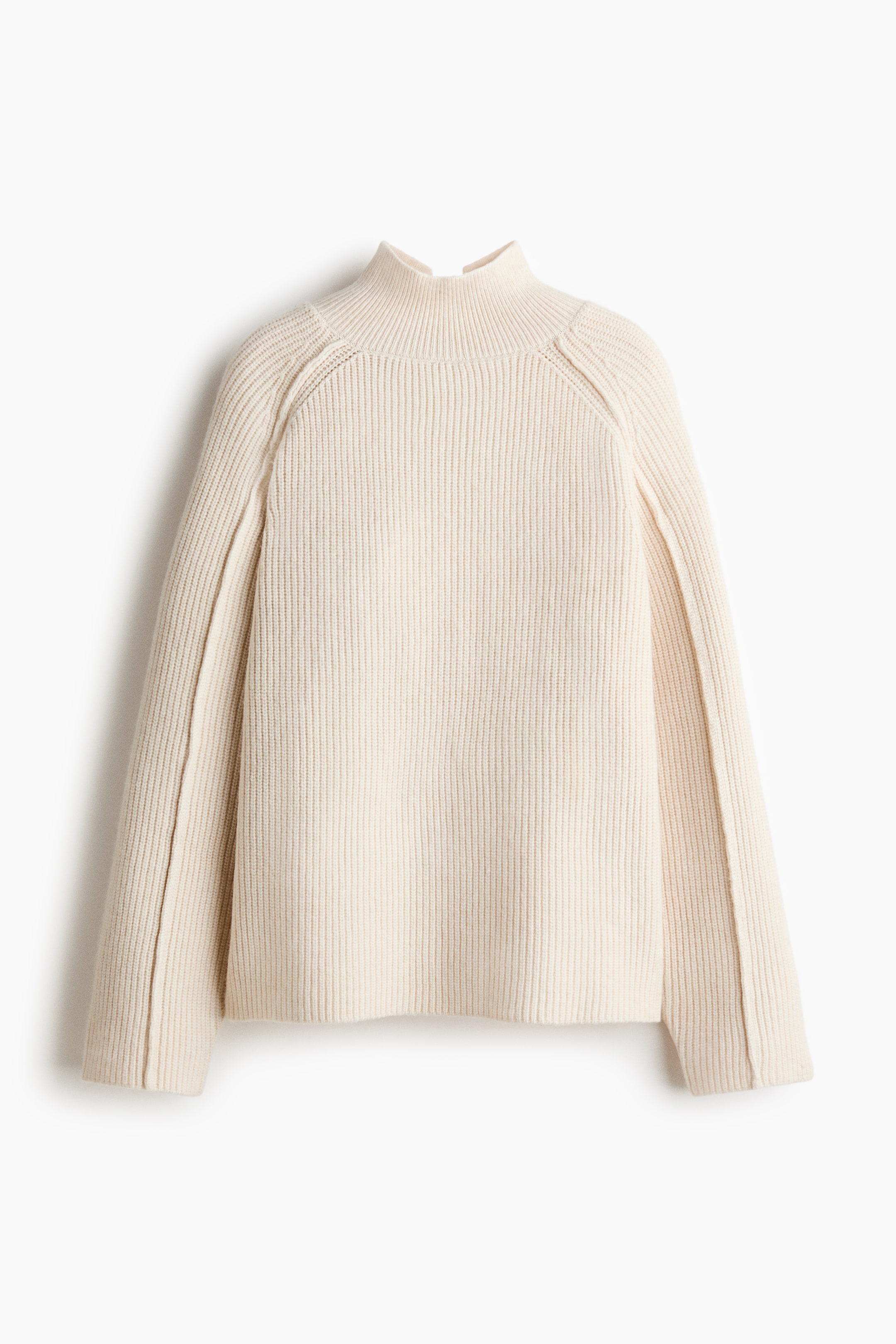 View larger image: Rib-knit turtleneck jumper - Light beige - Ladies | H&M 6