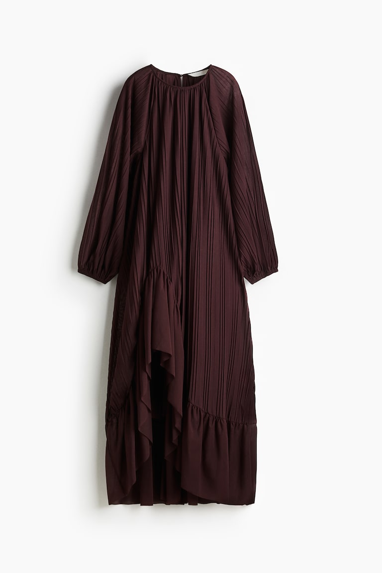 Women's Burgundy Pleated maxi dress
