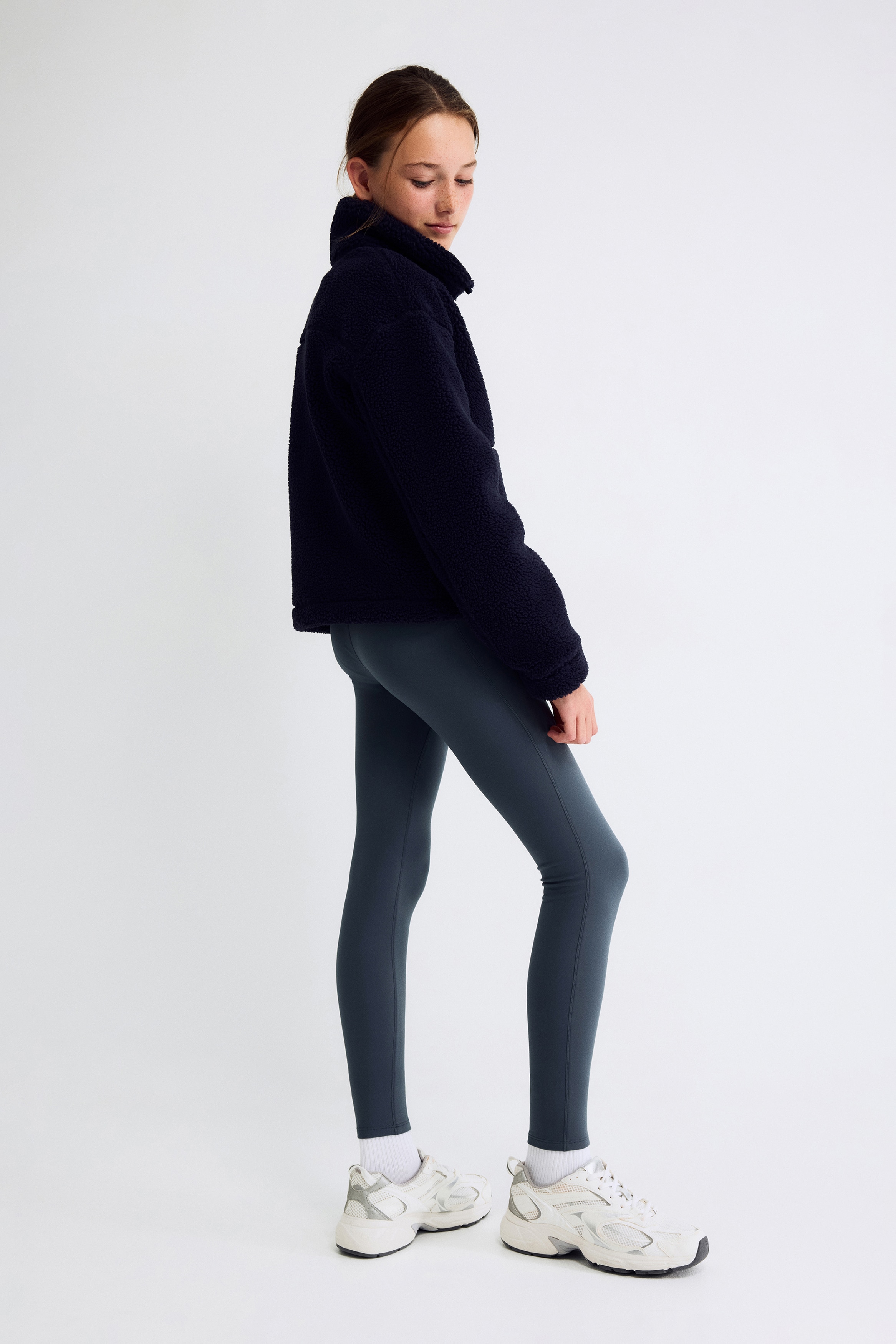 Leggings de deporte con ThermoMove™ - Azul acero/Marrón oscuro