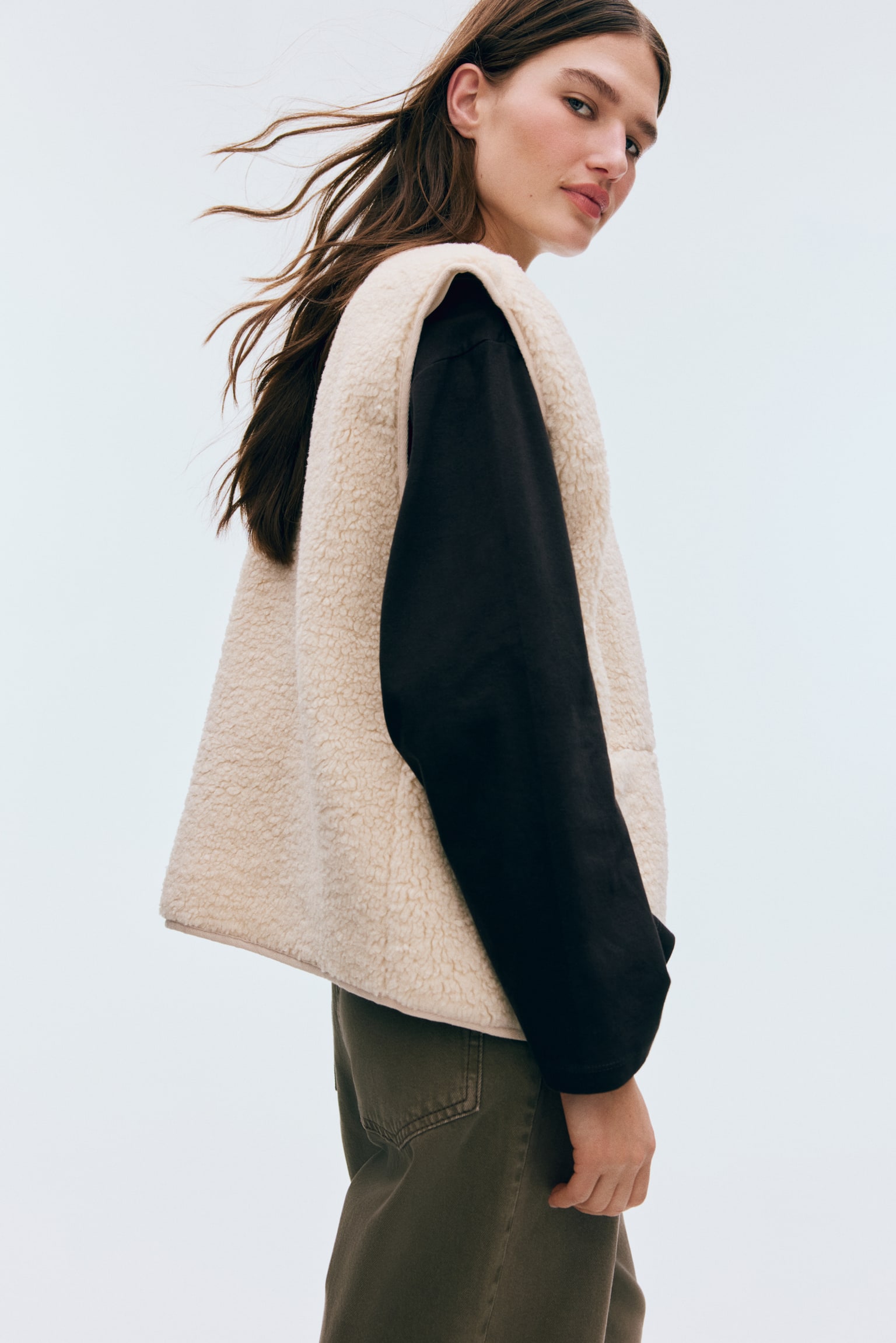 Teddy gilet - Light beige - 3