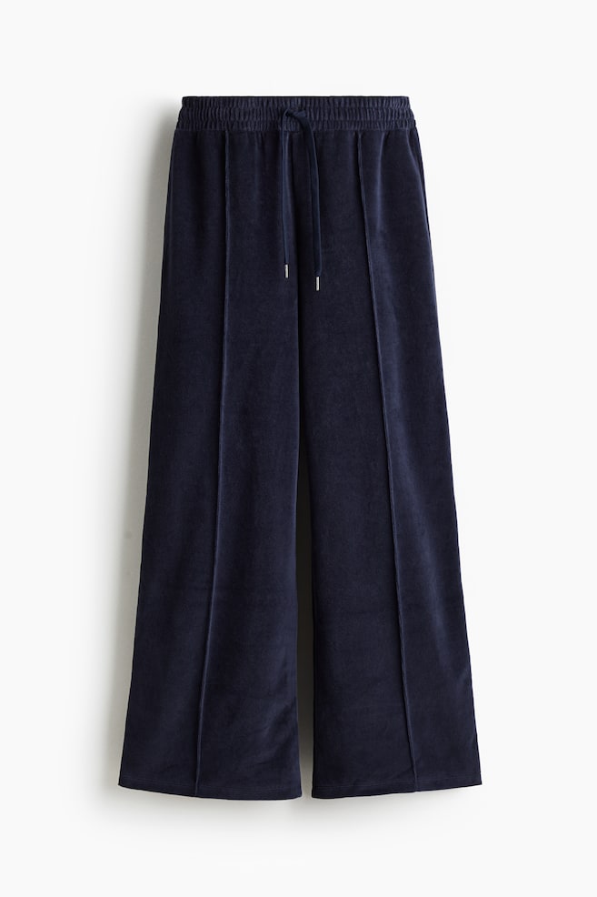 Joggers amplios de velour - Azul marino - 1