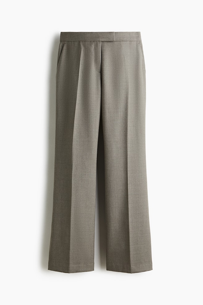 Pantalón acampanado en mezcla de lana - Beige grisáceo jaspeado/Negro/Gris oscuro - 1