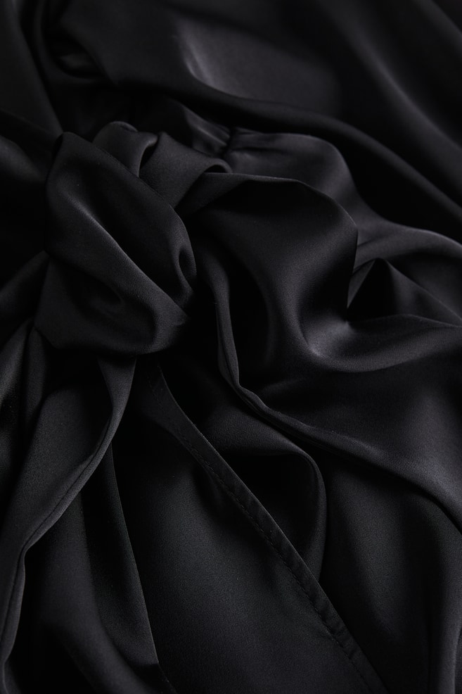Satin wrap dress - Black/Green/Floral/Yellow/Black/Zebra print/dc - 4