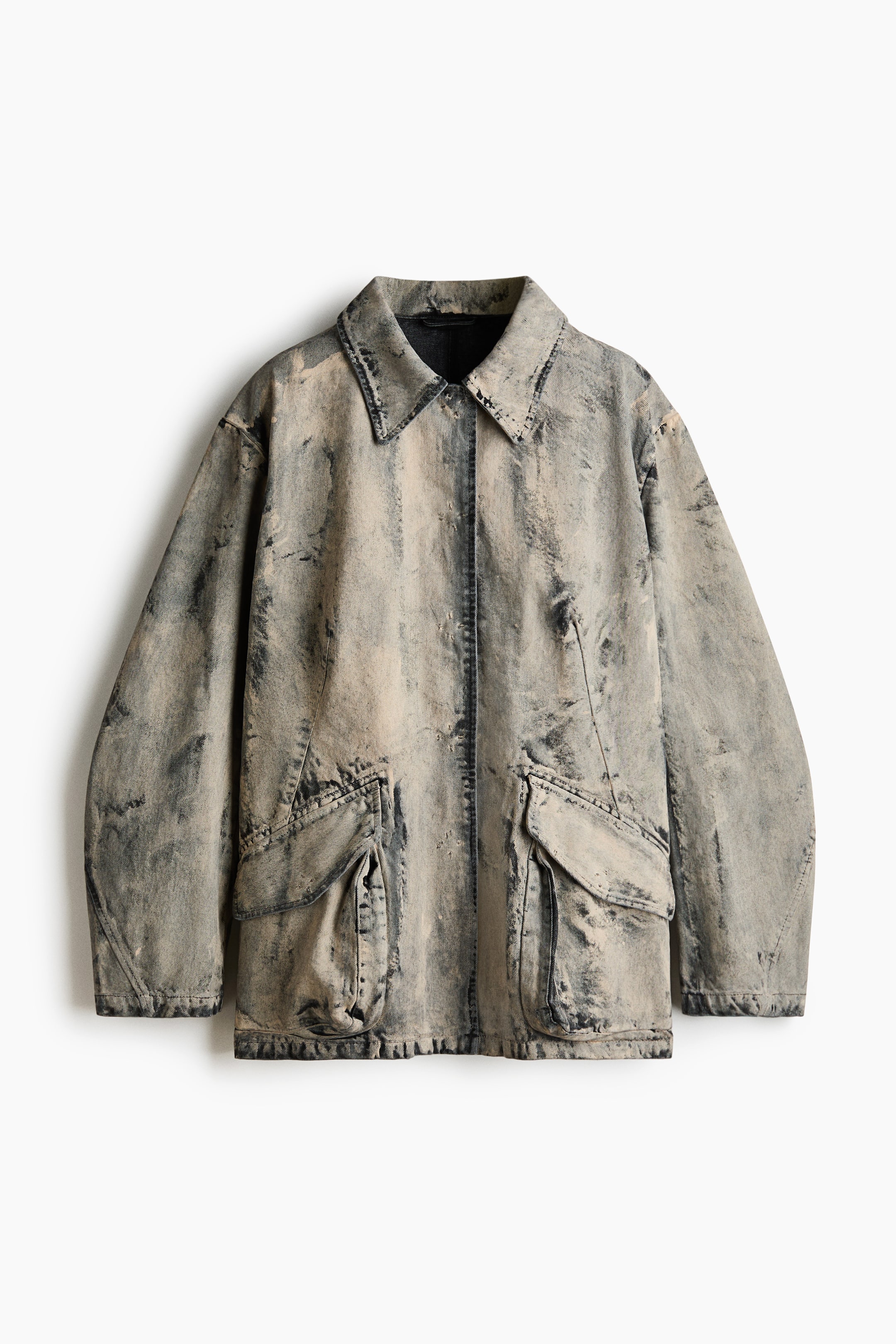 Veste en denim à effet peint
