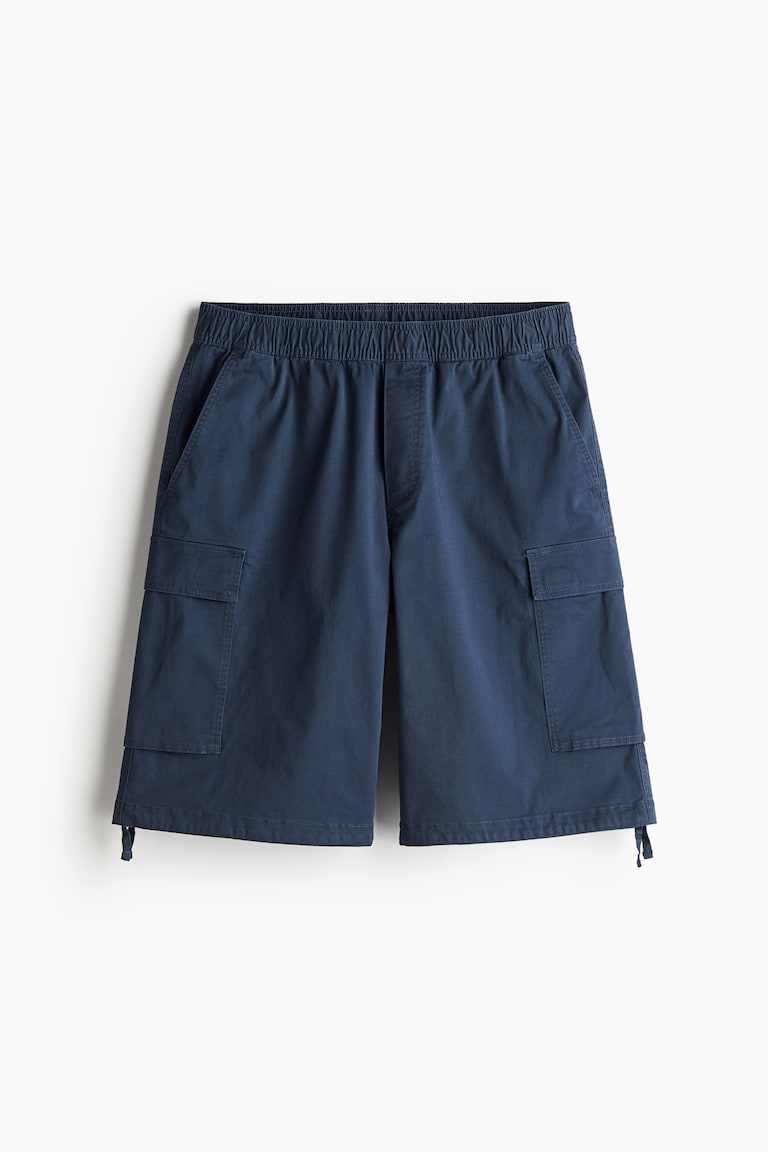 Loose Fit Twill Cargo Shorts Navy blue Men H&M US