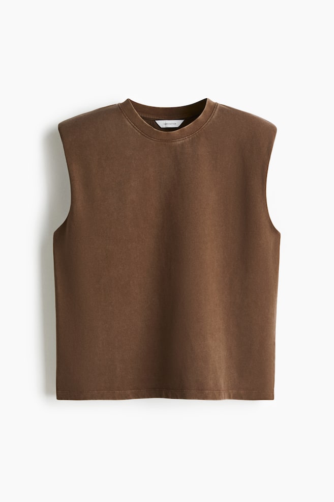 Tank Top with Shoulder Pads - Brown/washed/Black/washed - 1