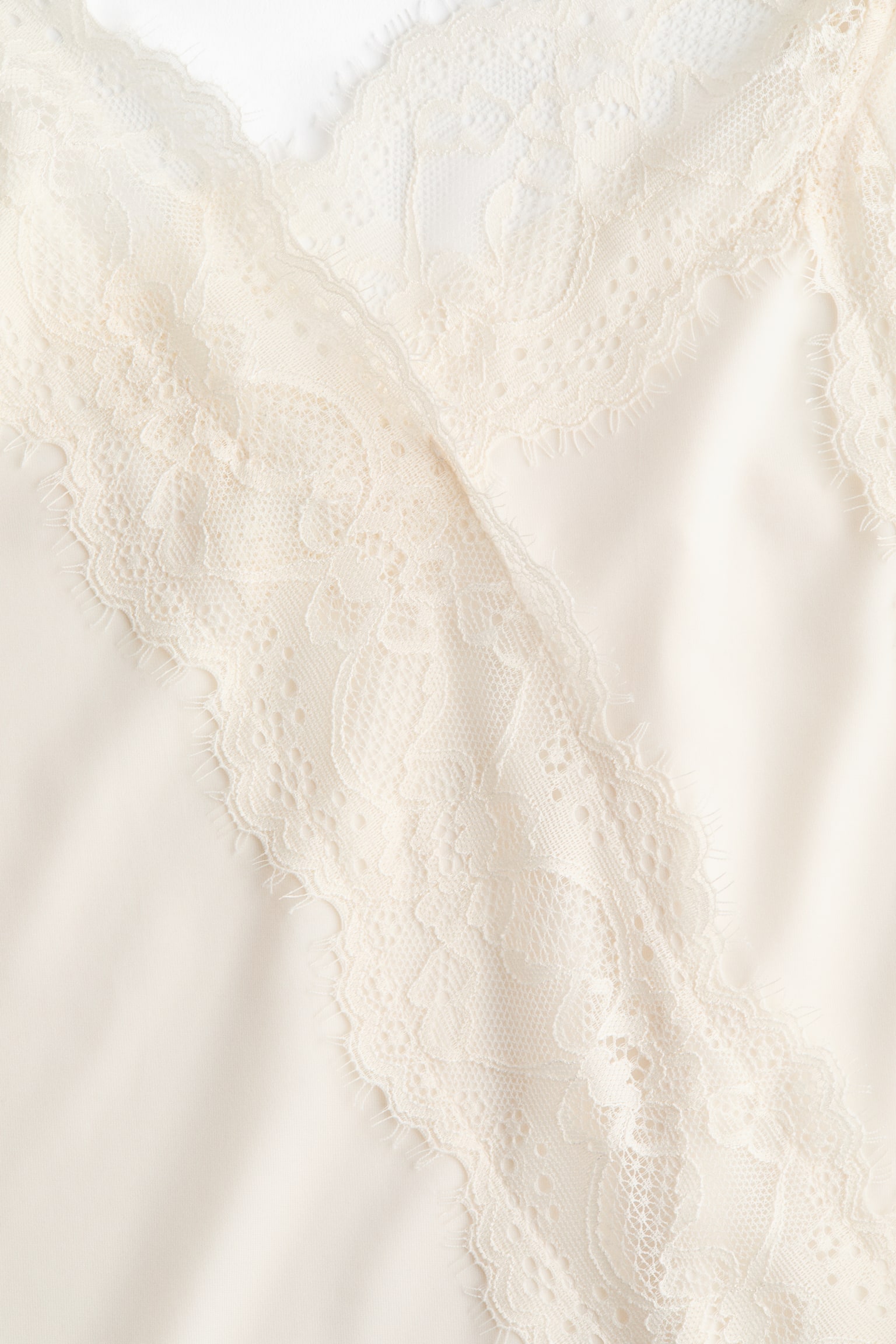 Džersejové tielko s čipkou - Biela/Tmavohnedá/Čierna - 3