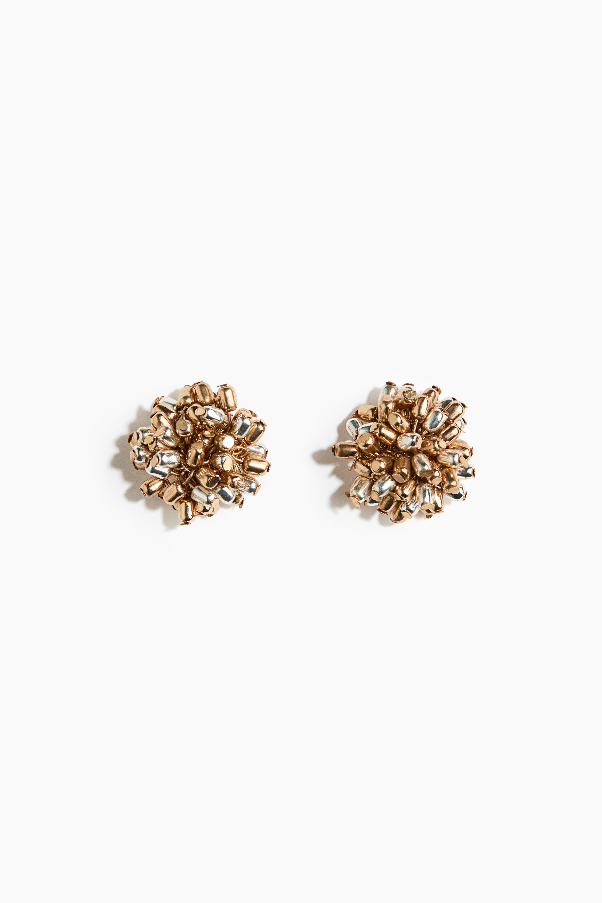 Two-tone cluster earrings - Gold-coloured
