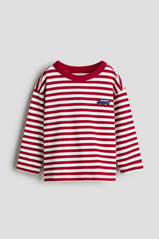 Longsleeve mit Stickerei - Rot/Auto - 1