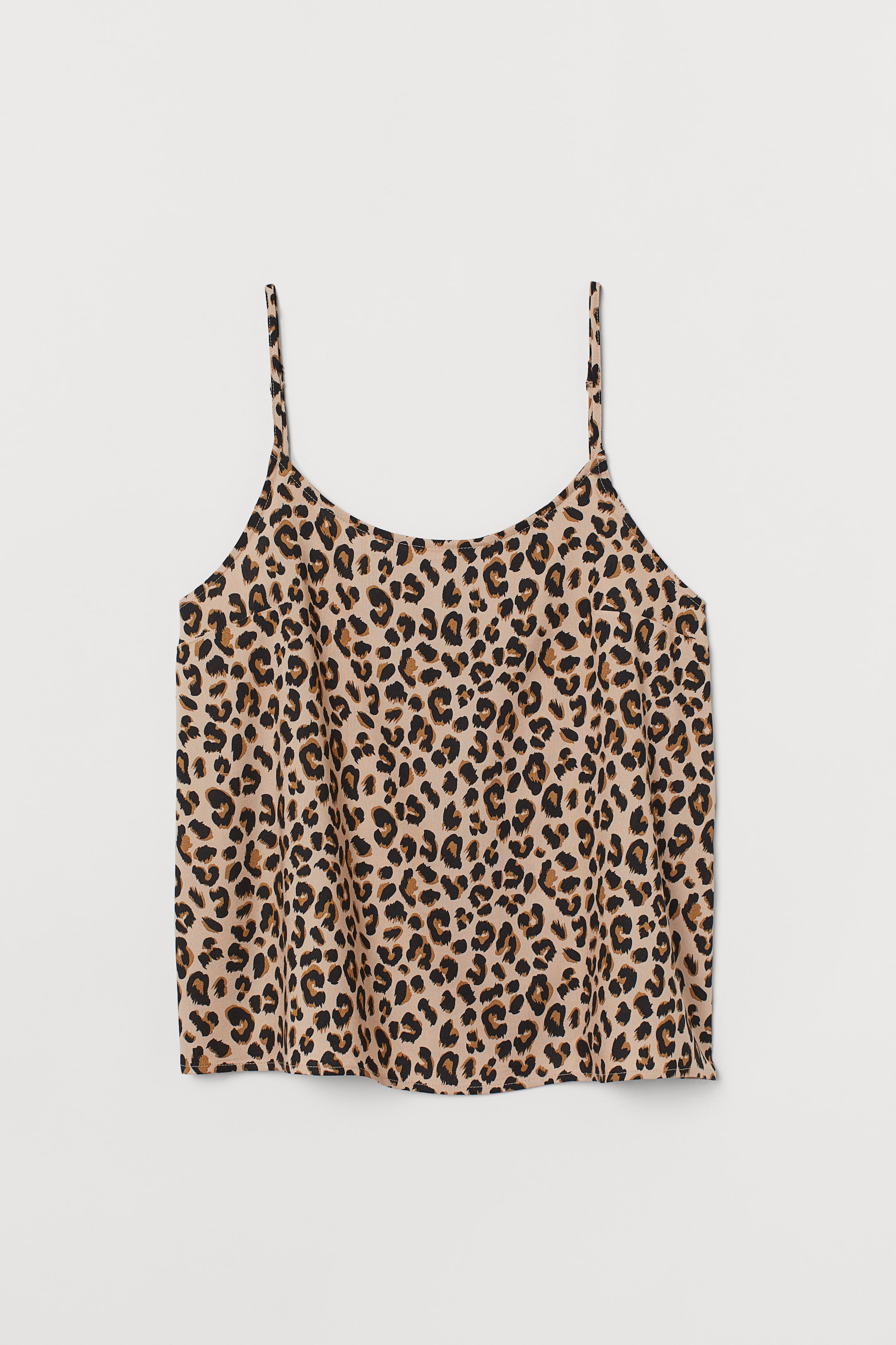 Gemustertes Trägertop - Ärmellos - Beige/Leopardenmuster - Ladies 