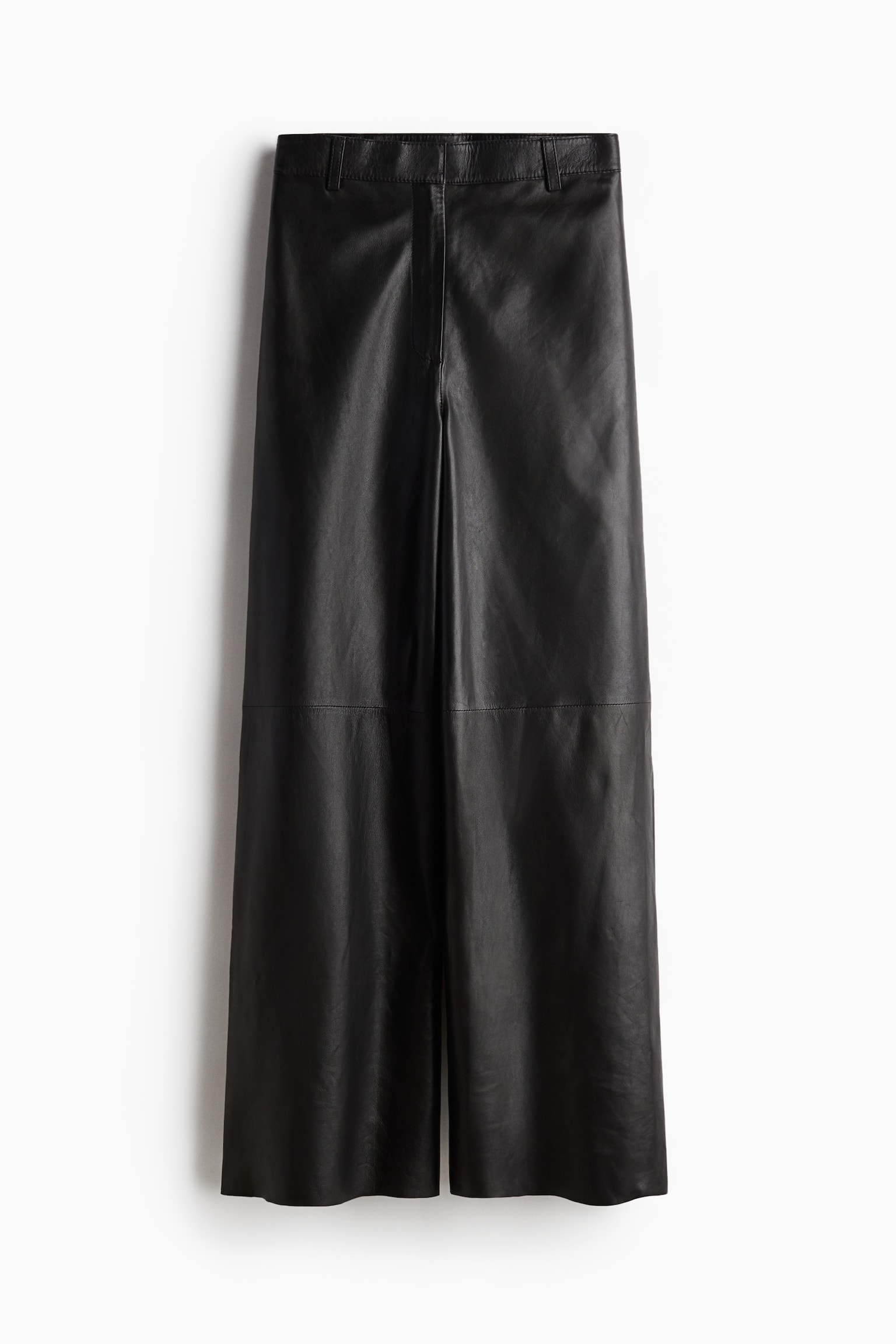 Straight leather trousers - Black/Dark khaki green - 2