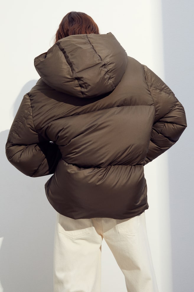 Oversized puffer jacket - Dark brown - 5