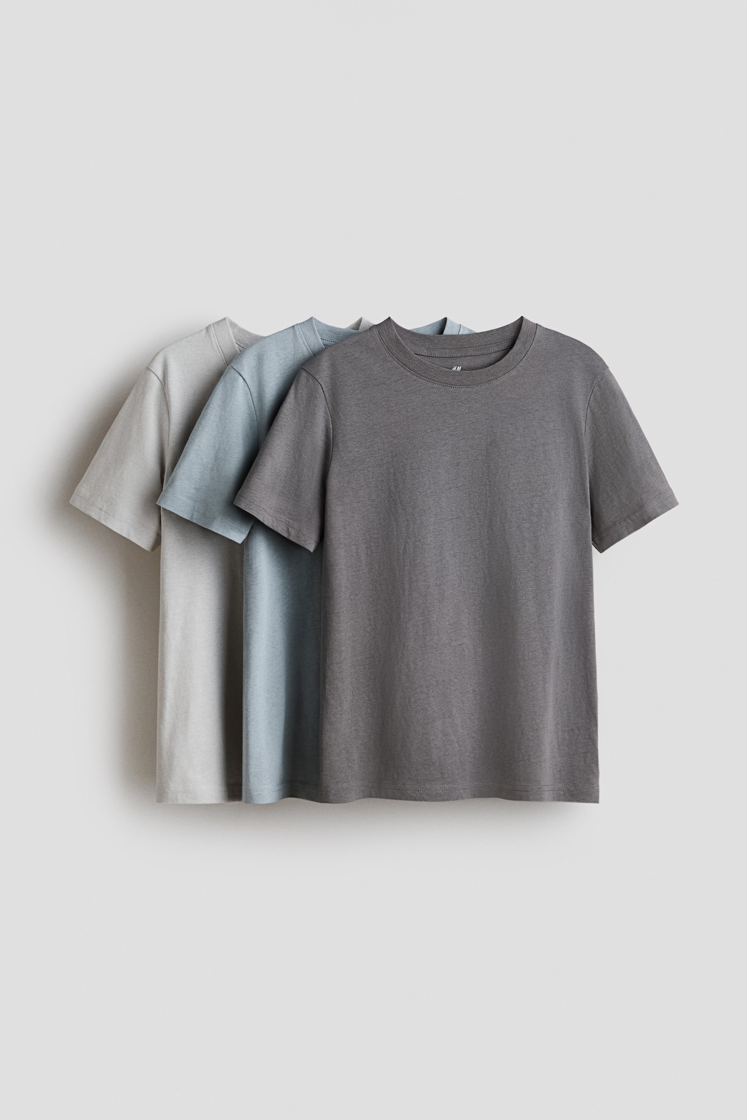Lot de 3 T-shirts-Gris foncé/bleu ancien - 1