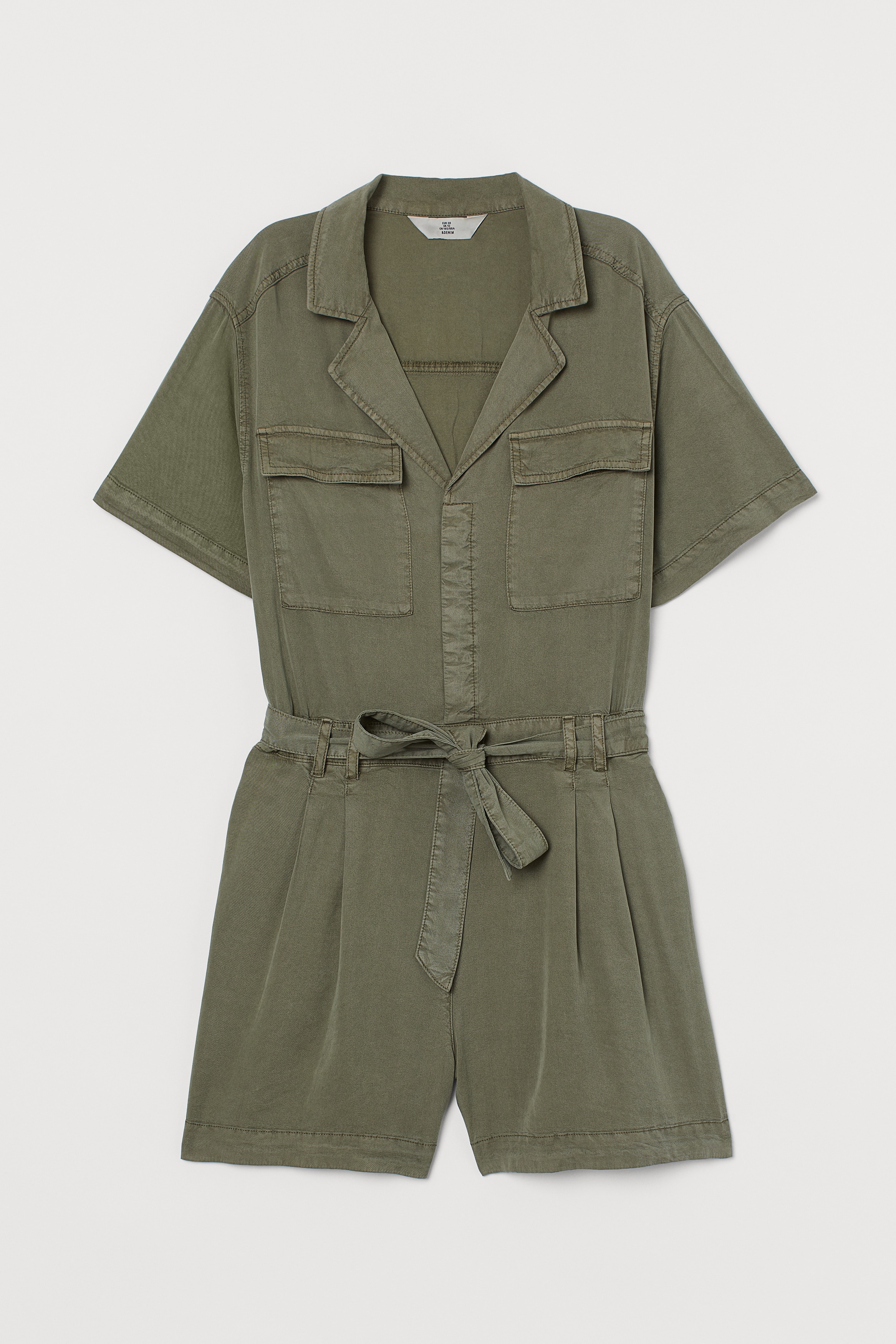 H&m jumpsuit khaki hotsell