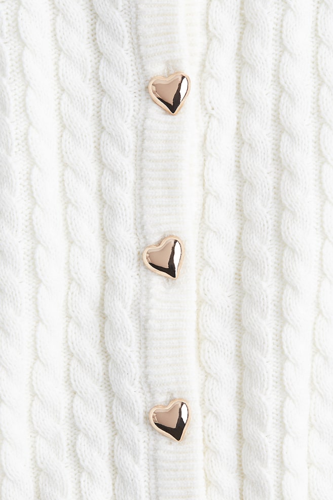 Cable-knit cardigan-White - 2