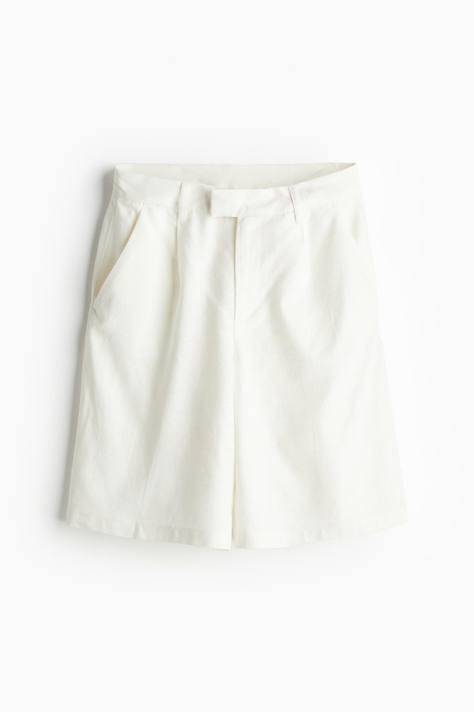 Linen-blend tailored shorts - White/Black/Light beige/Light grey - 2