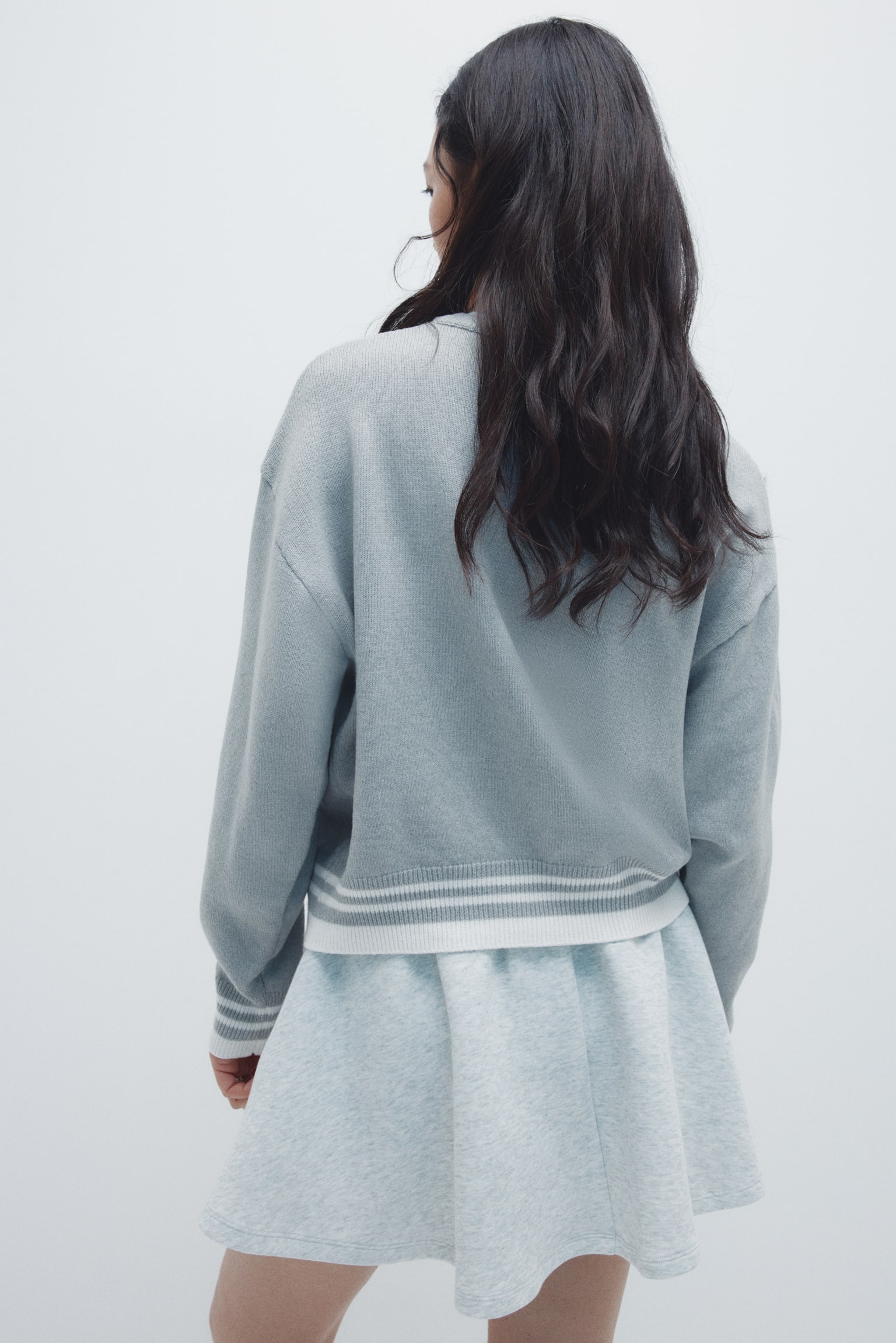 Layered-look jumper - 라이트 그레이/다크 그레이 - 5