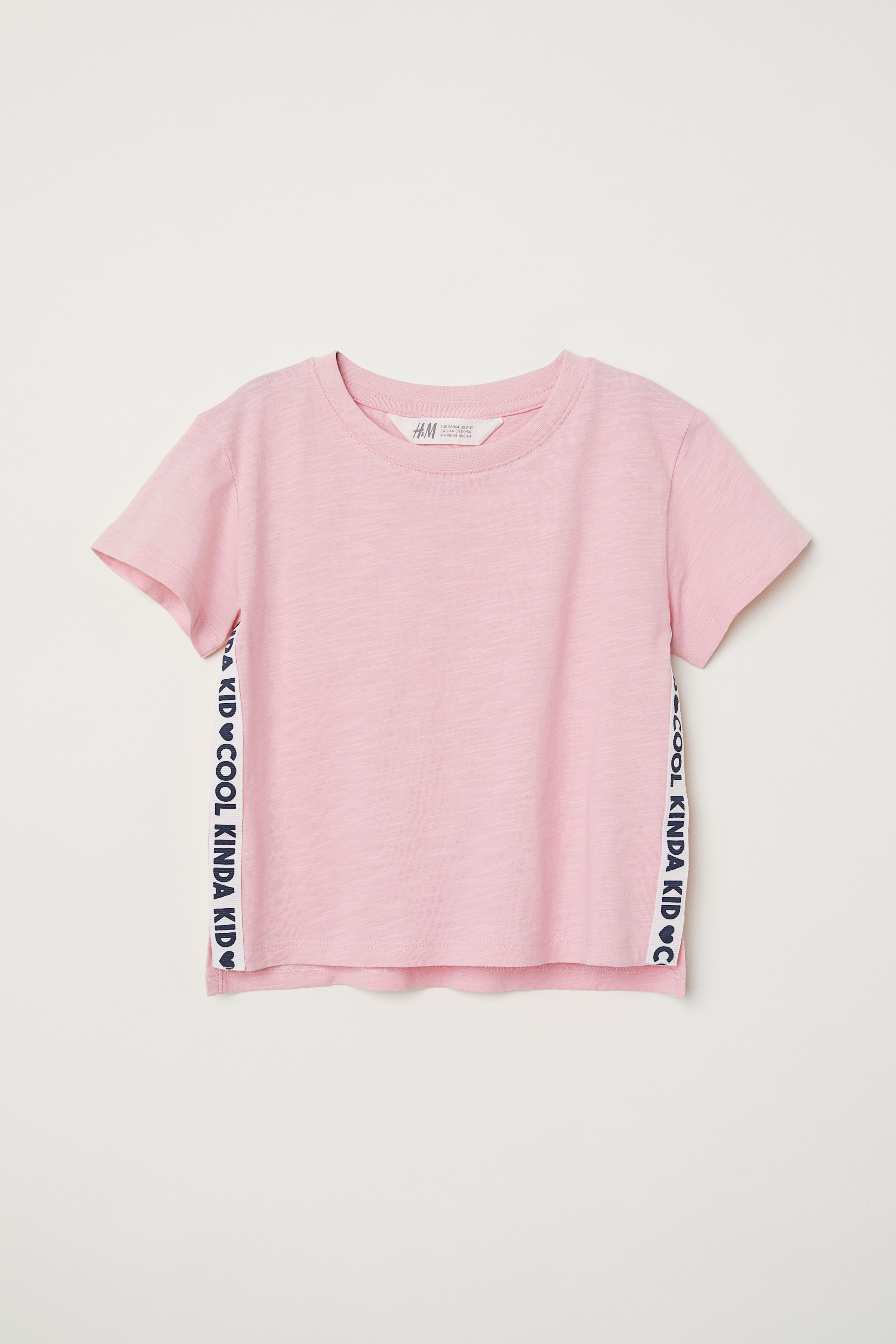 H and m pink t shirt best sale