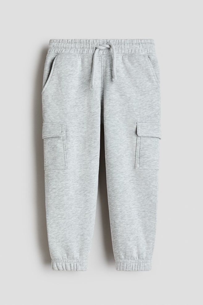 Joggers cargo με χνουδωτό εσωτερικό - Ανοιχτό γκρι μελανζέ/Μαύρο/Ναυτικό μπλε/Σκούρο καφέ - 1