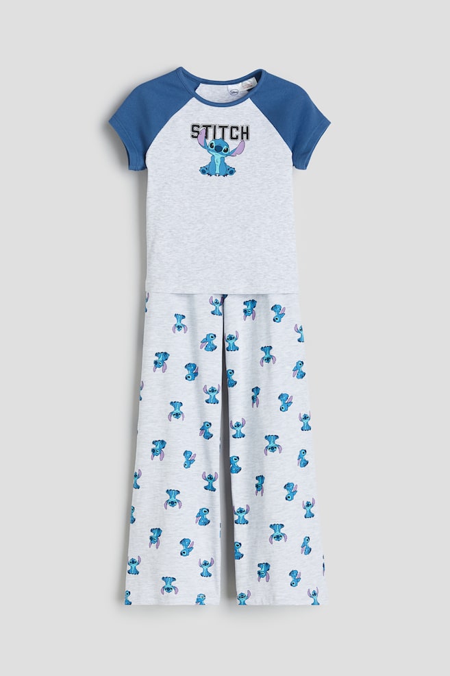 Bedruckter Pyjama - Hellgraumeliert/Lilo & Stitch - 1
