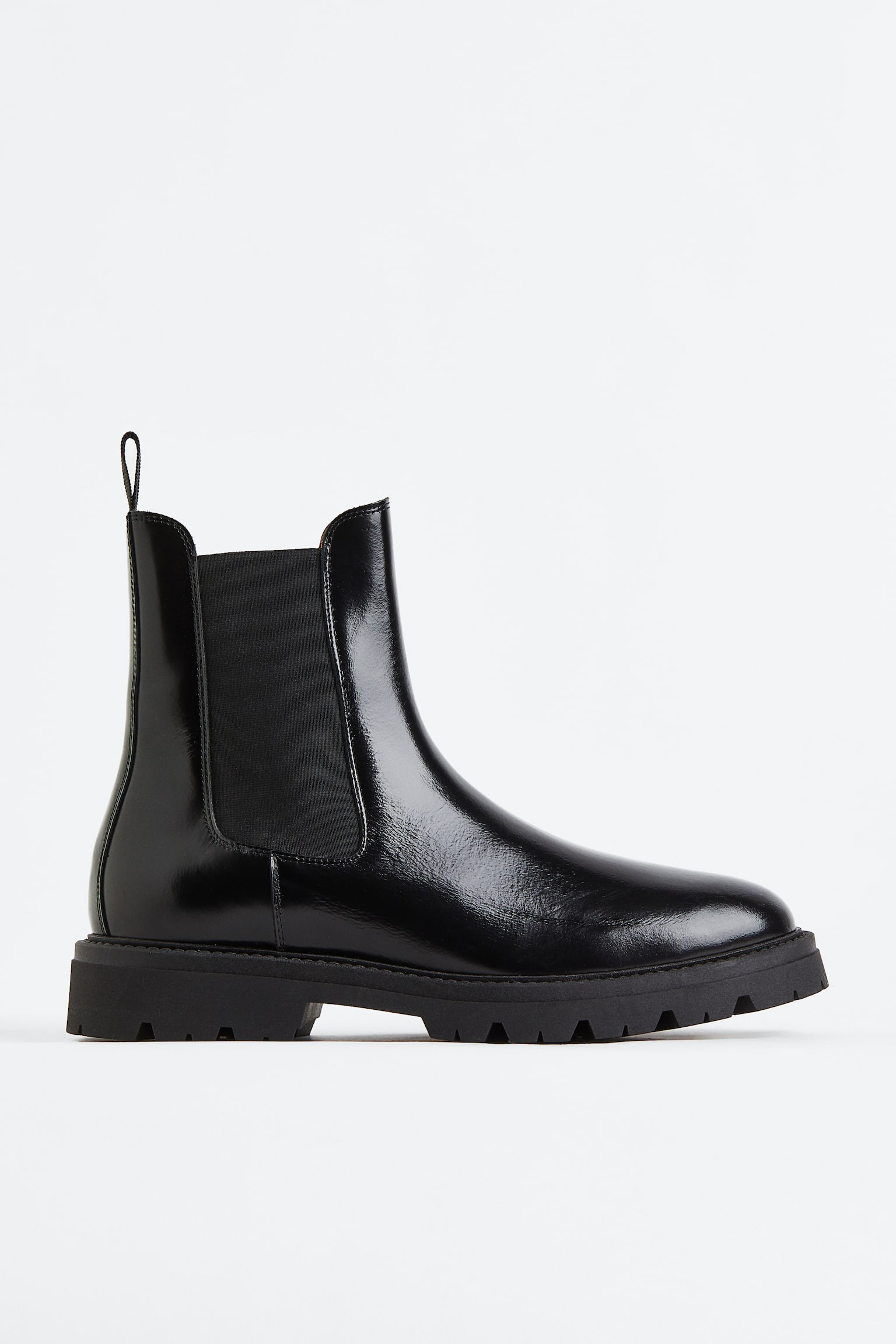 Botas Chelsea em pele - Preto - 1