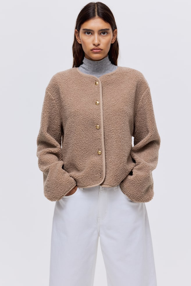 Teddy jacket - Dusty beige/Light beige/Dark brown - 1