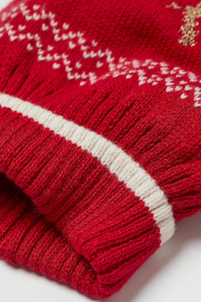 Jacquard-knit dog jumper - Red/Reindeer - 5