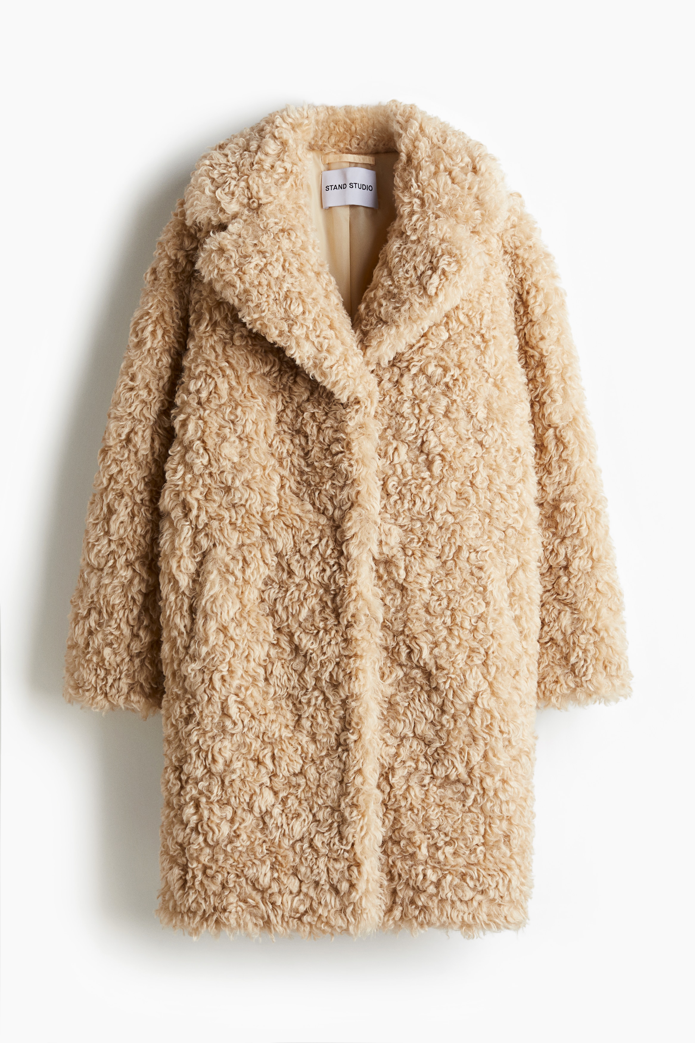 Dam - Naturlig Beige Camille Cocoon Coat - Size: 38  - H&M
