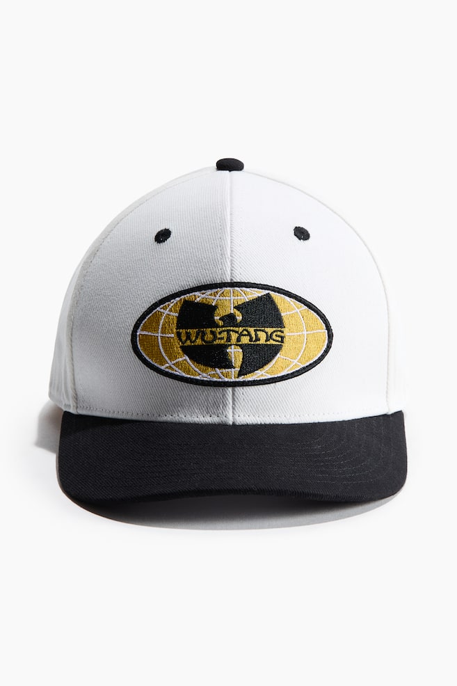 Cotton Twill Cap with Motif - White/Wu-Tang Clan - 1