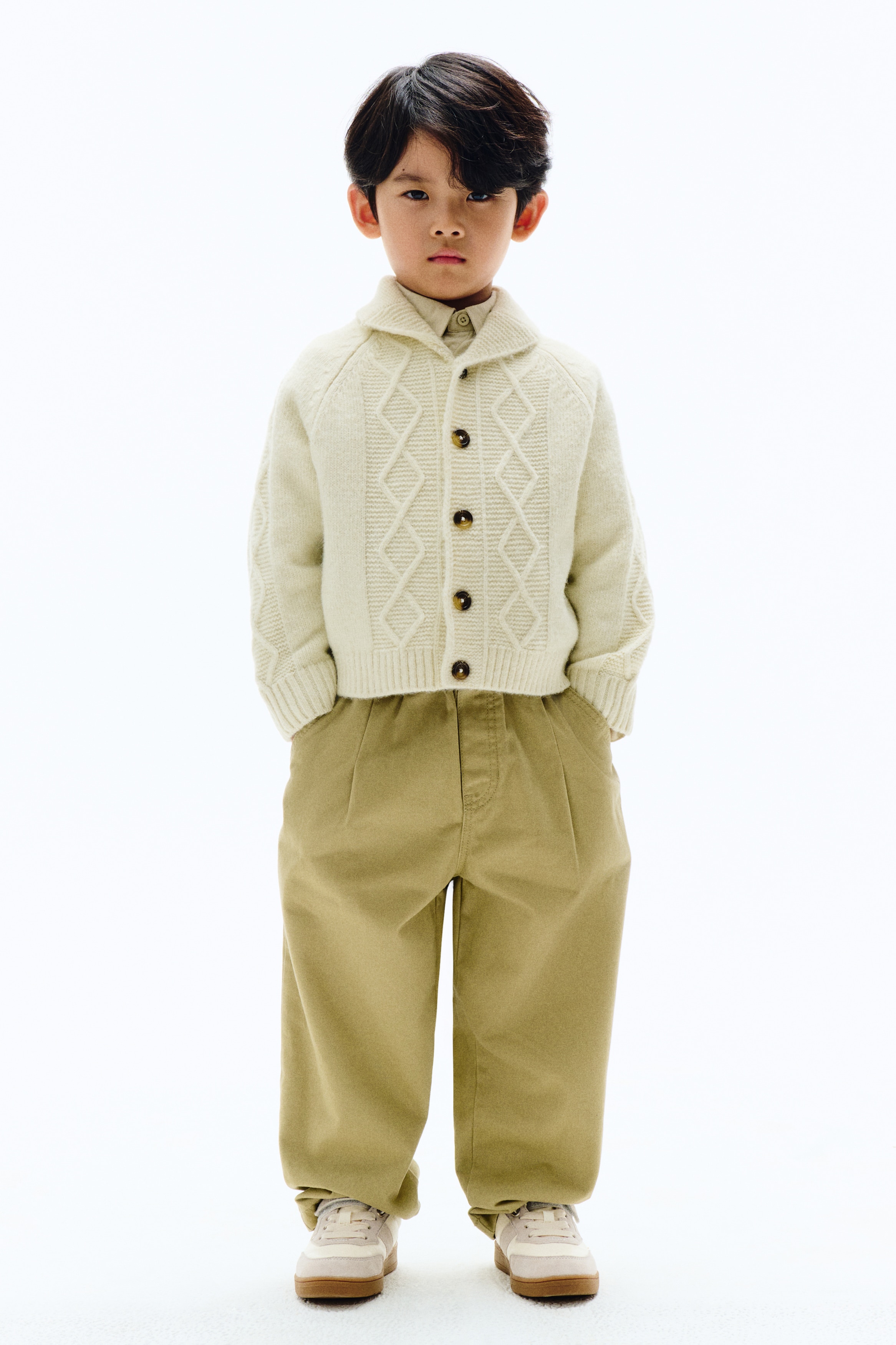 オーバーサイズ ツイルシャツ - ライトベージュ - Kids | H&M JP