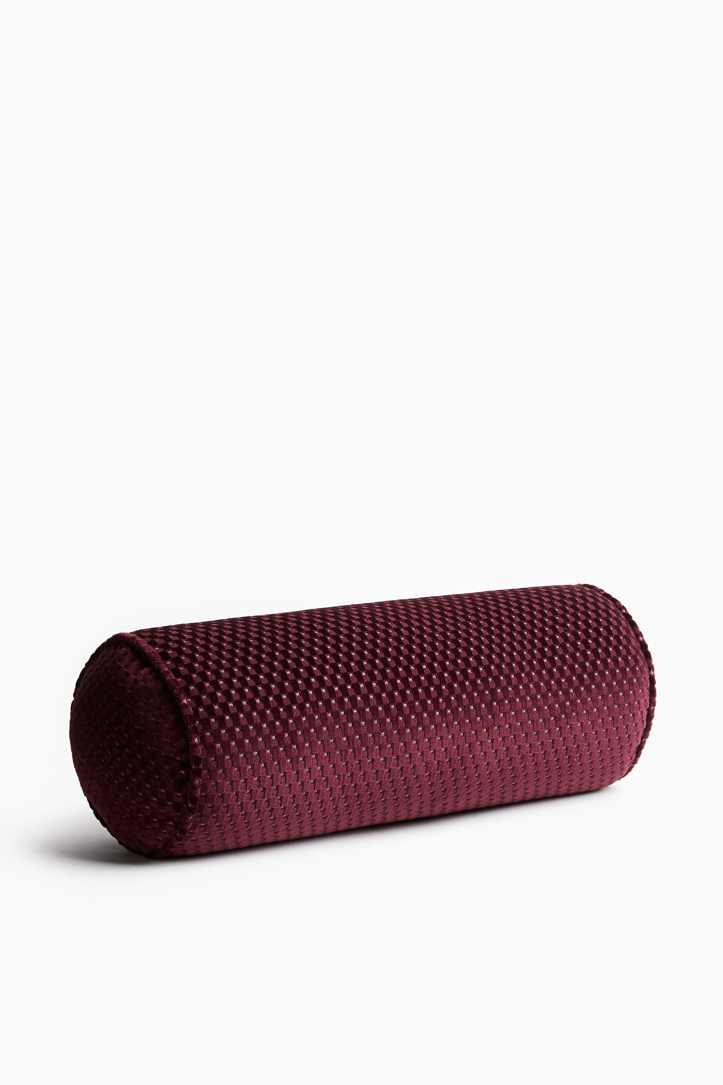 Velvet bolster - Burgundy/Light beige/Dark mole