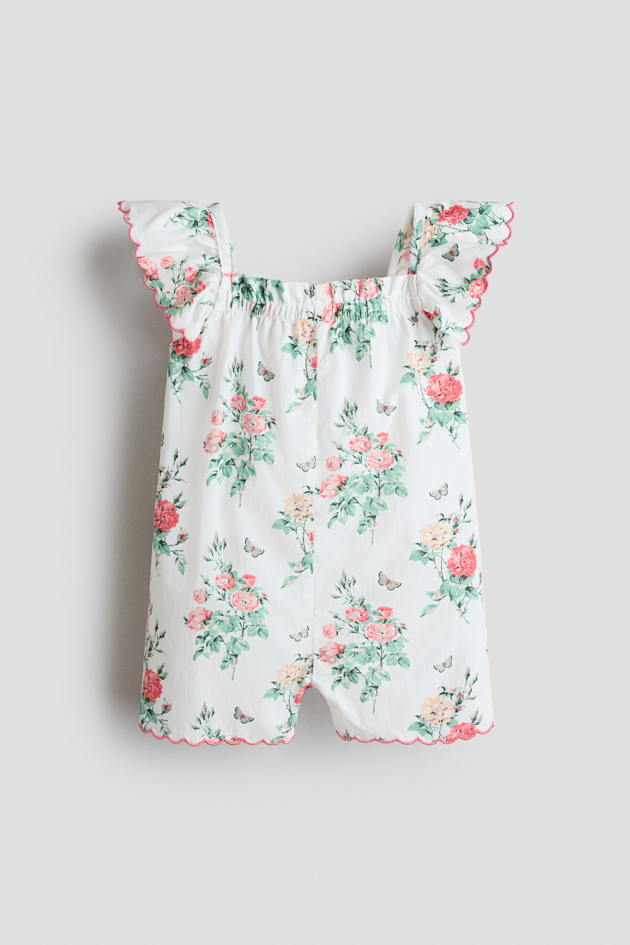 Barboteuse en coton avec imprimé fleuri